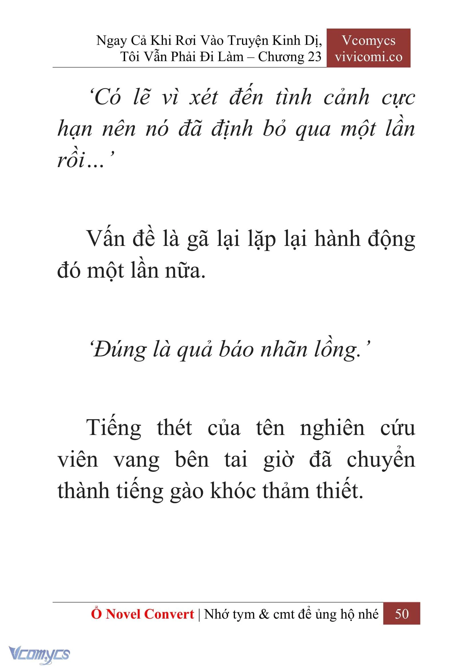 [Novel] Ngay Cả Khi Rơi Vào Truyện Kinh Dị, Tôi Vẫn Phải Đi Làm Chapter  23 - 52