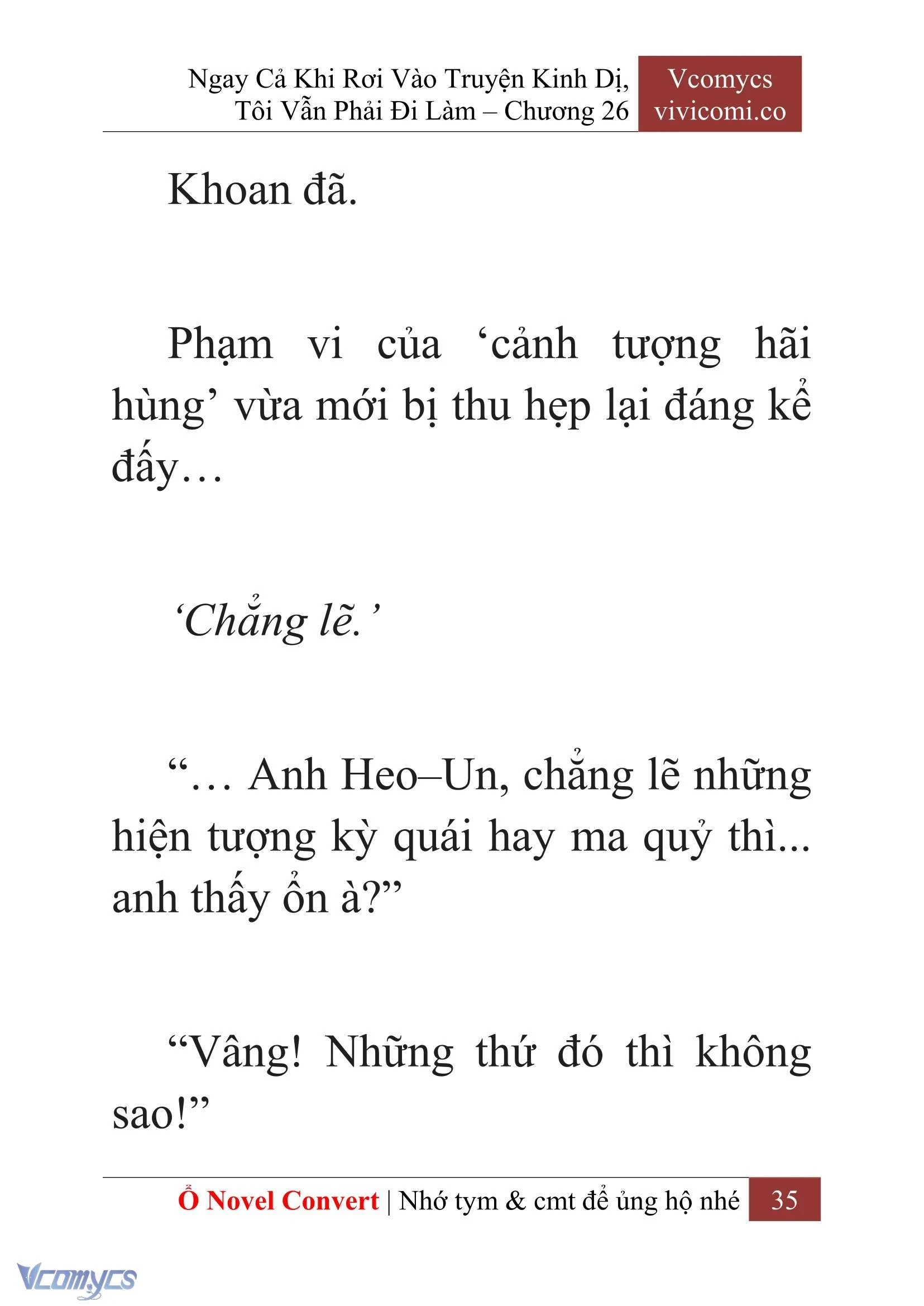 [Novel] Ngay Cả Khi Rơi Vào Truyện Kinh Dị, Tôi Vẫn Phải Đi Làm Chapter  26 - 37