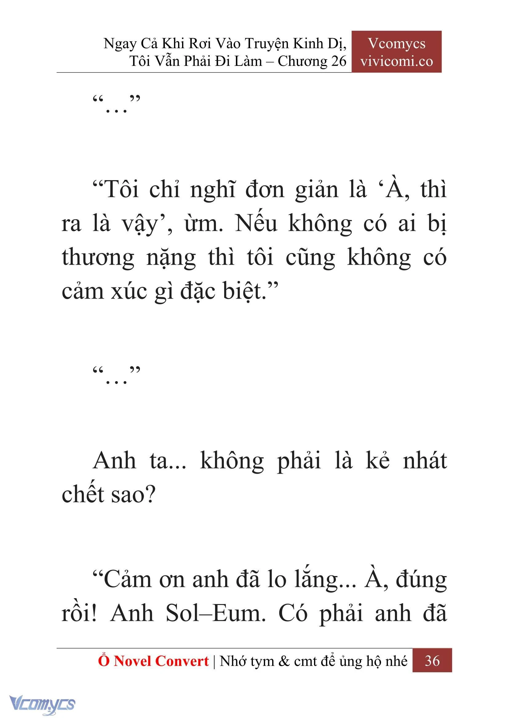 [Novel] Ngay Cả Khi Rơi Vào Truyện Kinh Dị, Tôi Vẫn Phải Đi Làm Chapter  26 - 38