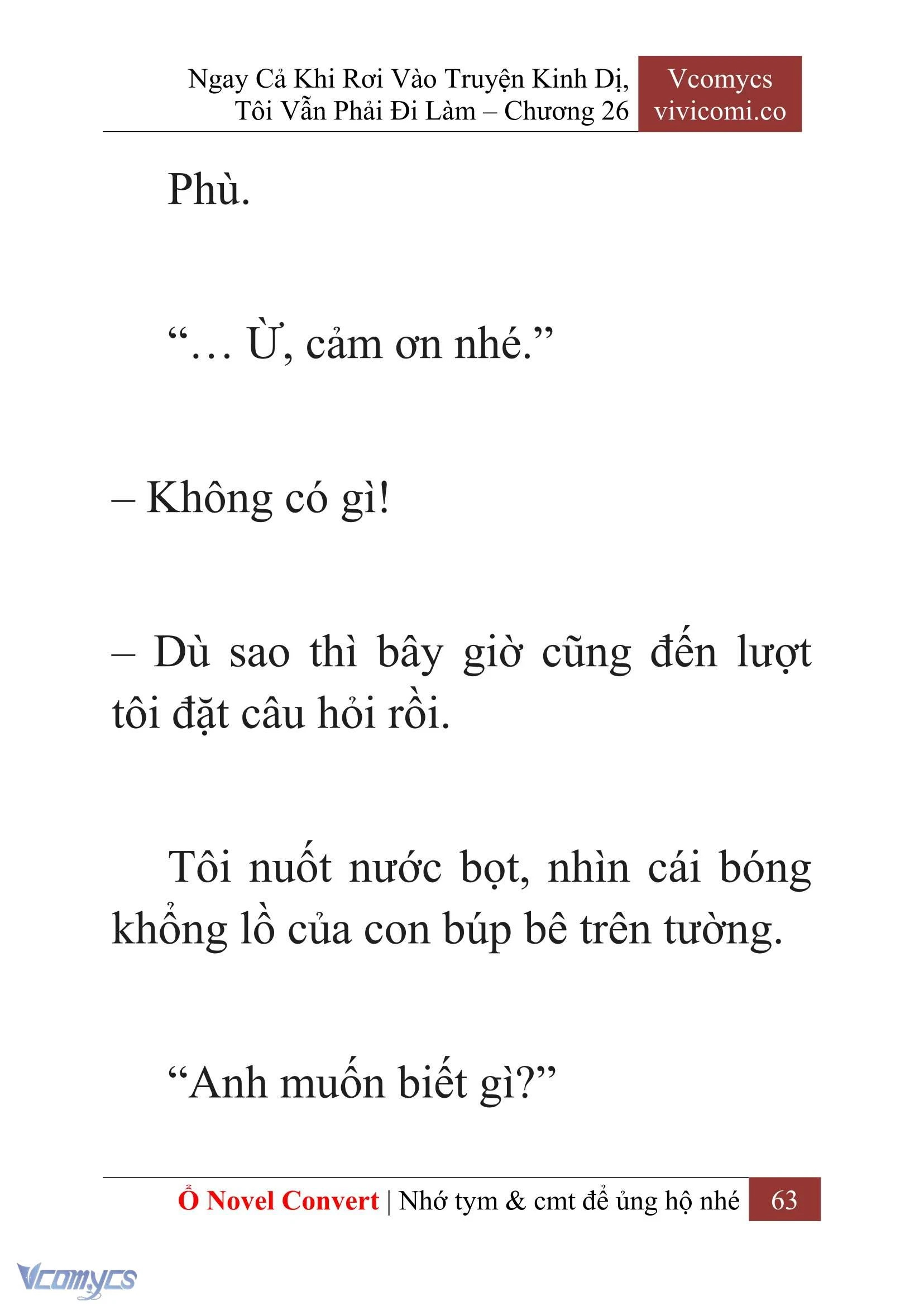 [Novel] Ngay Cả Khi Rơi Vào Truyện Kinh Dị, Tôi Vẫn Phải Đi Làm Chapter  26 - 65