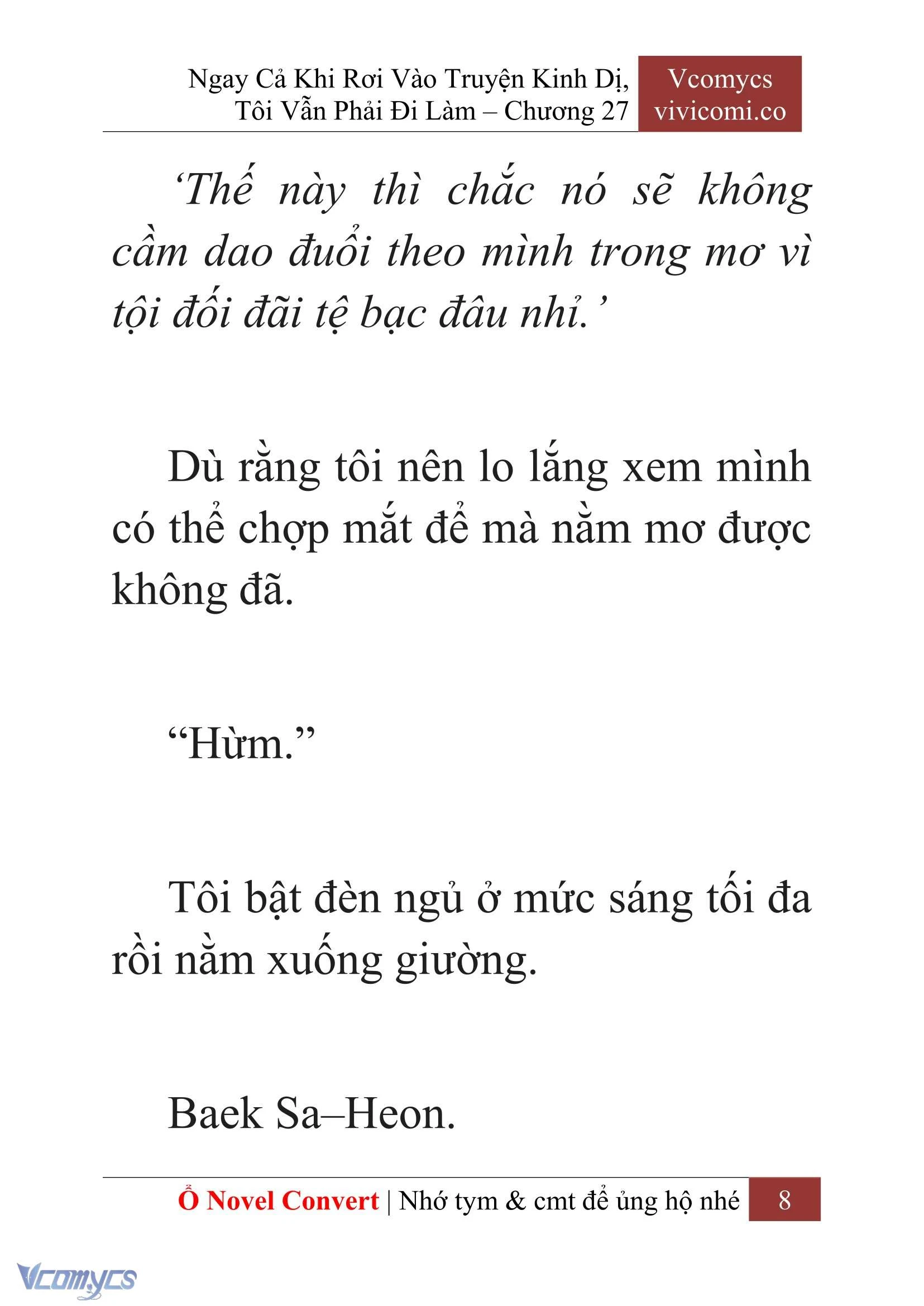 [Novel] Ngay Cả Khi Rơi Vào Truyện Kinh Dị, Tôi Vẫn Phải Đi Làm Chapter  27 - 10
