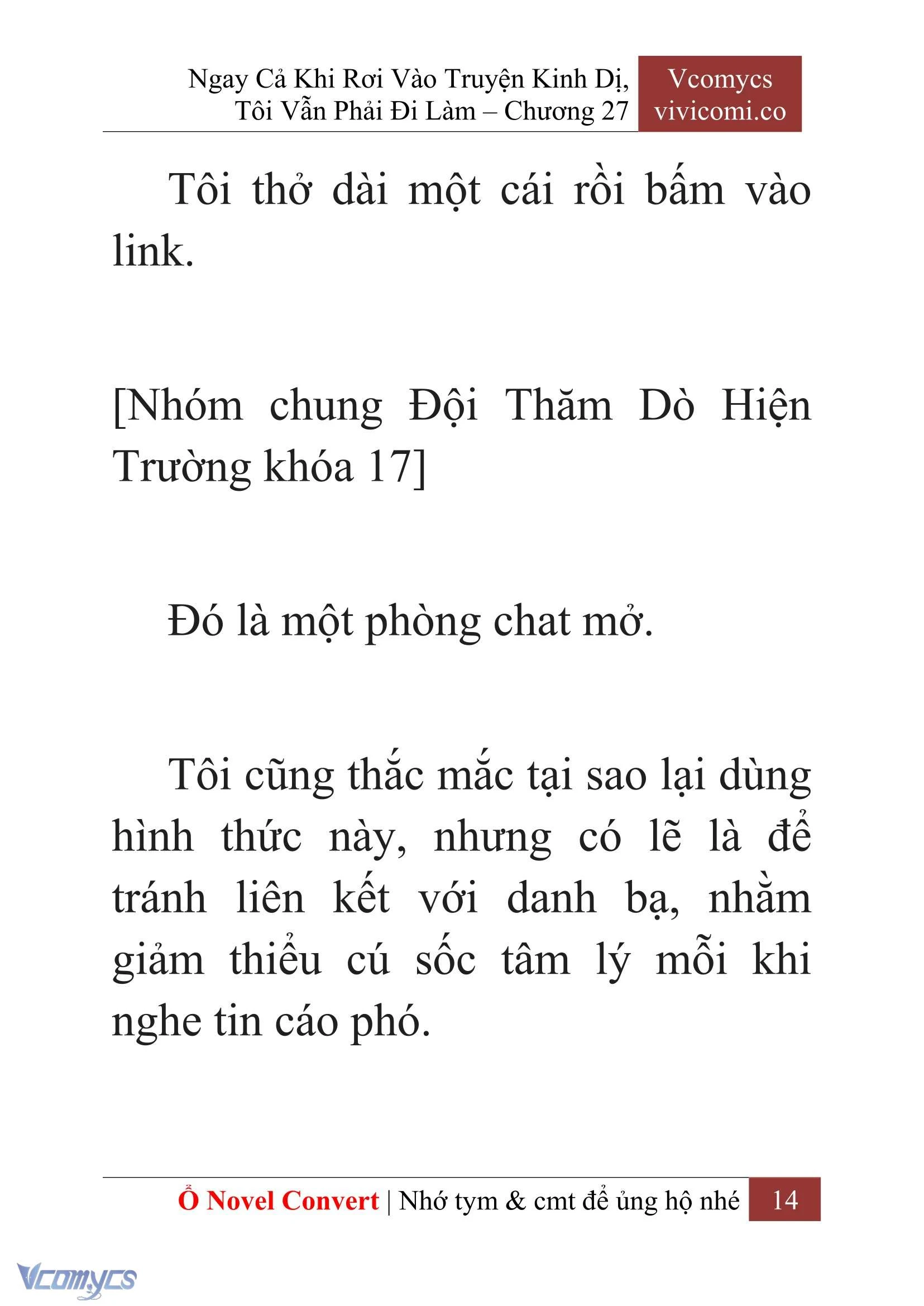 [Novel] Ngay Cả Khi Rơi Vào Truyện Kinh Dị, Tôi Vẫn Phải Đi Làm Chapter  27 - 16