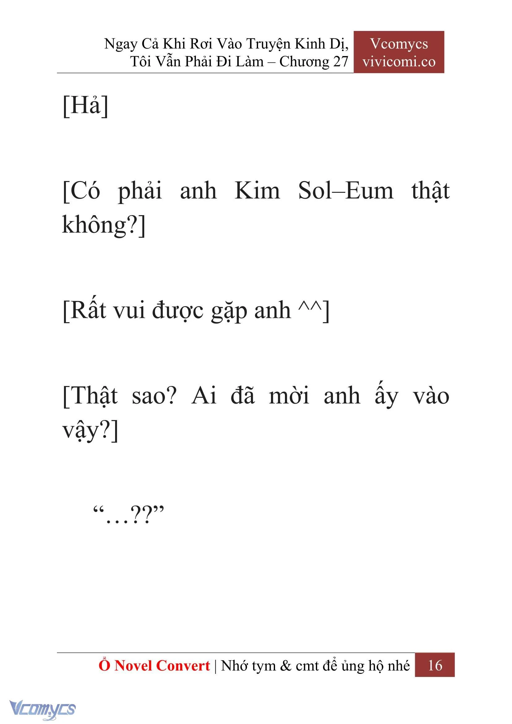 [Novel] Ngay Cả Khi Rơi Vào Truyện Kinh Dị, Tôi Vẫn Phải Đi Làm Chapter  27 - 18