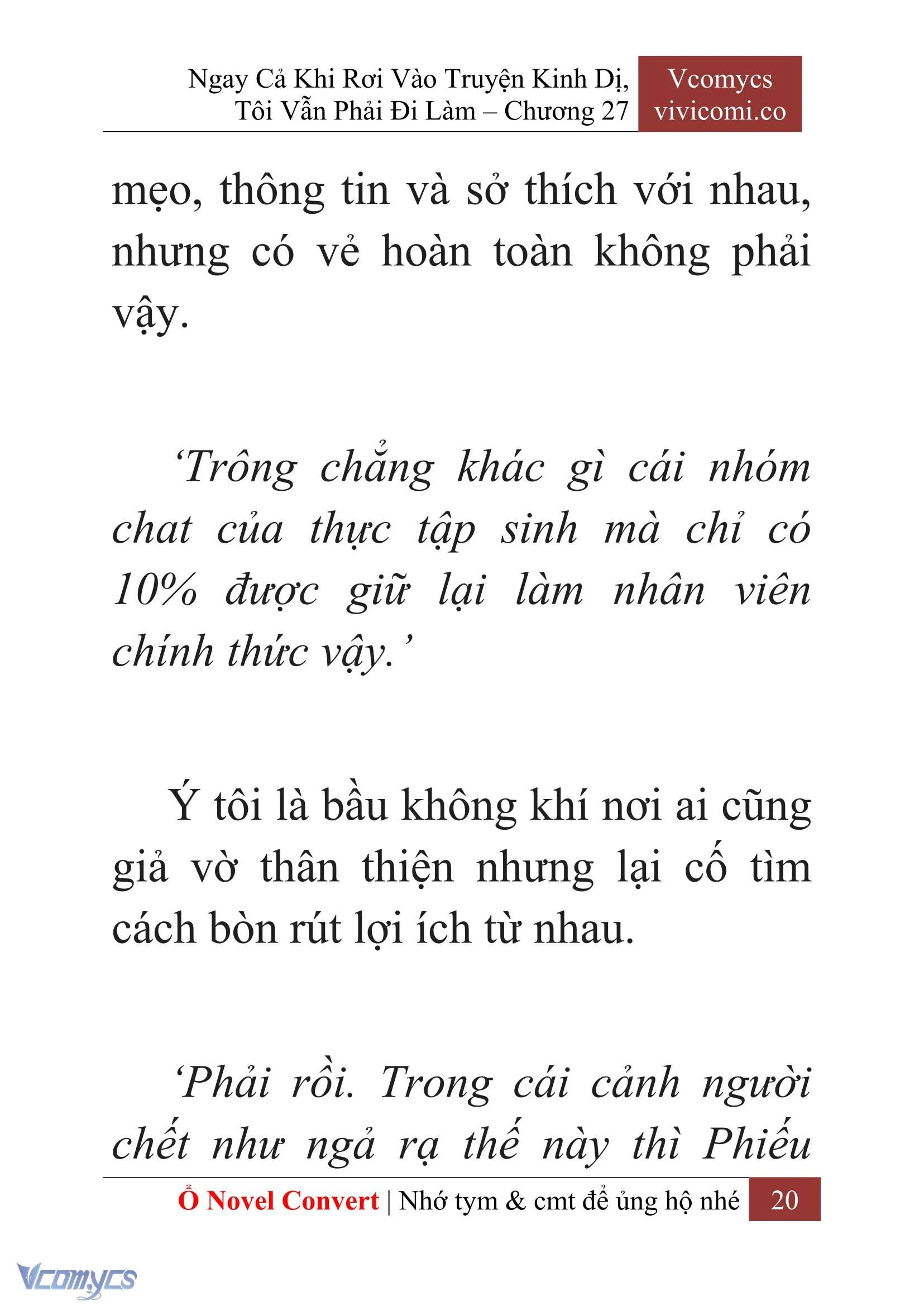[Novel] Ngay Cả Khi Rơi Vào Truyện Kinh Dị, Tôi Vẫn Phải Đi Làm Chapter  27 - 22