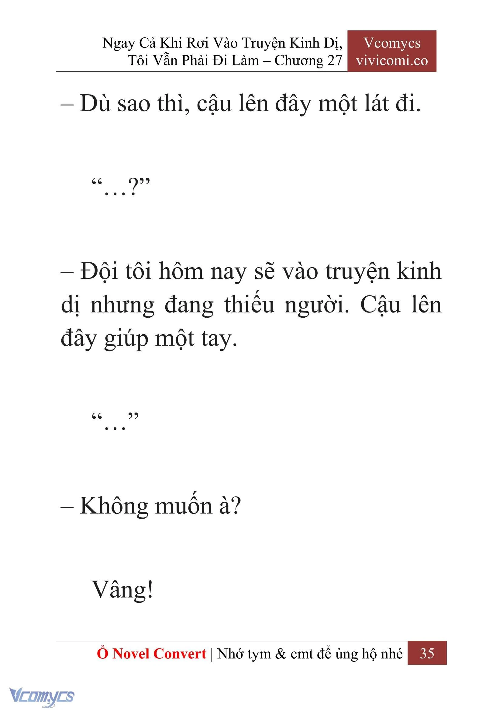 [Novel] Ngay Cả Khi Rơi Vào Truyện Kinh Dị, Tôi Vẫn Phải Đi Làm Chapter  27 - 37