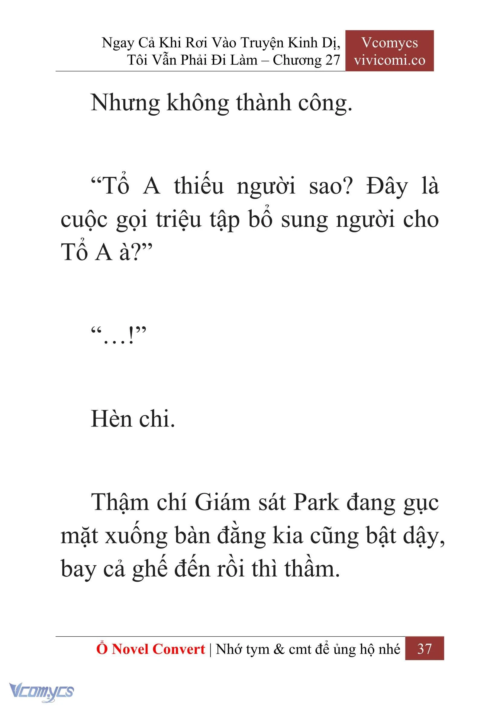 [Novel] Ngay Cả Khi Rơi Vào Truyện Kinh Dị, Tôi Vẫn Phải Đi Làm Chapter  27 - 39