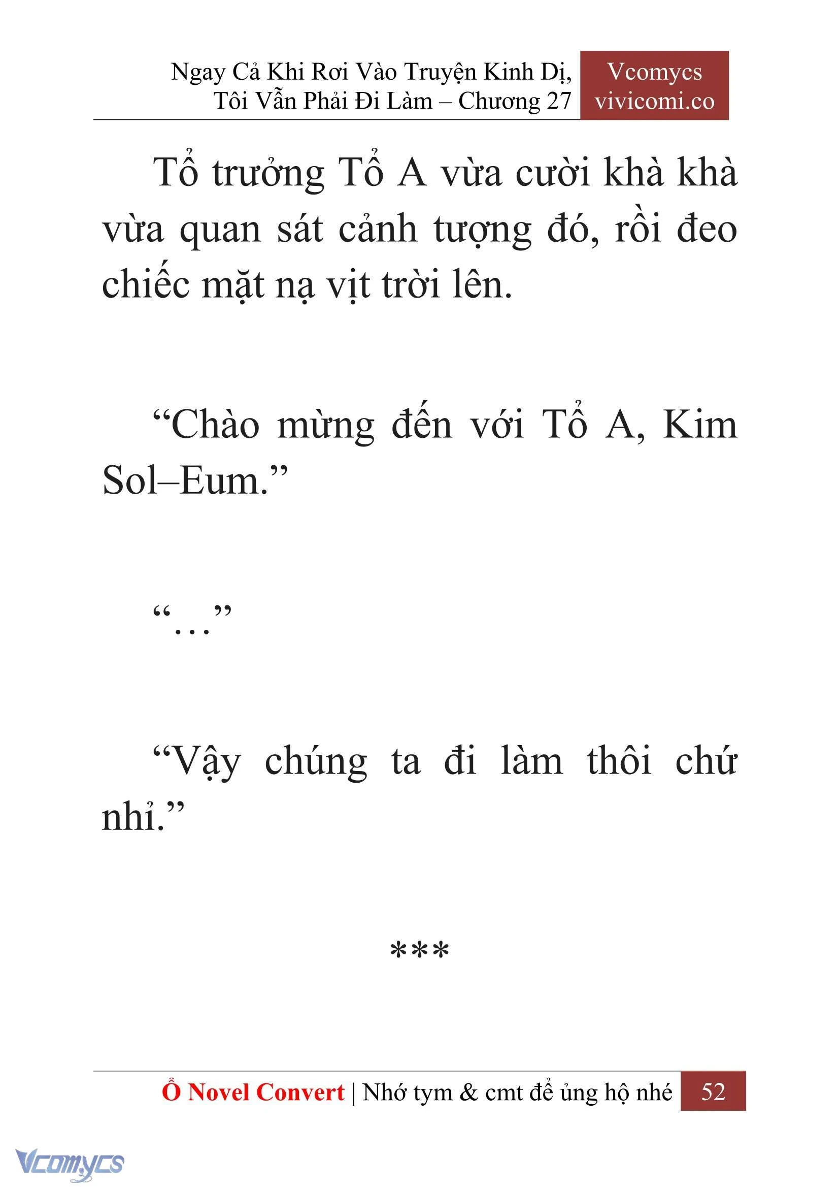 [Novel] Ngay Cả Khi Rơi Vào Truyện Kinh Dị, Tôi Vẫn Phải Đi Làm Chapter  27 - 54