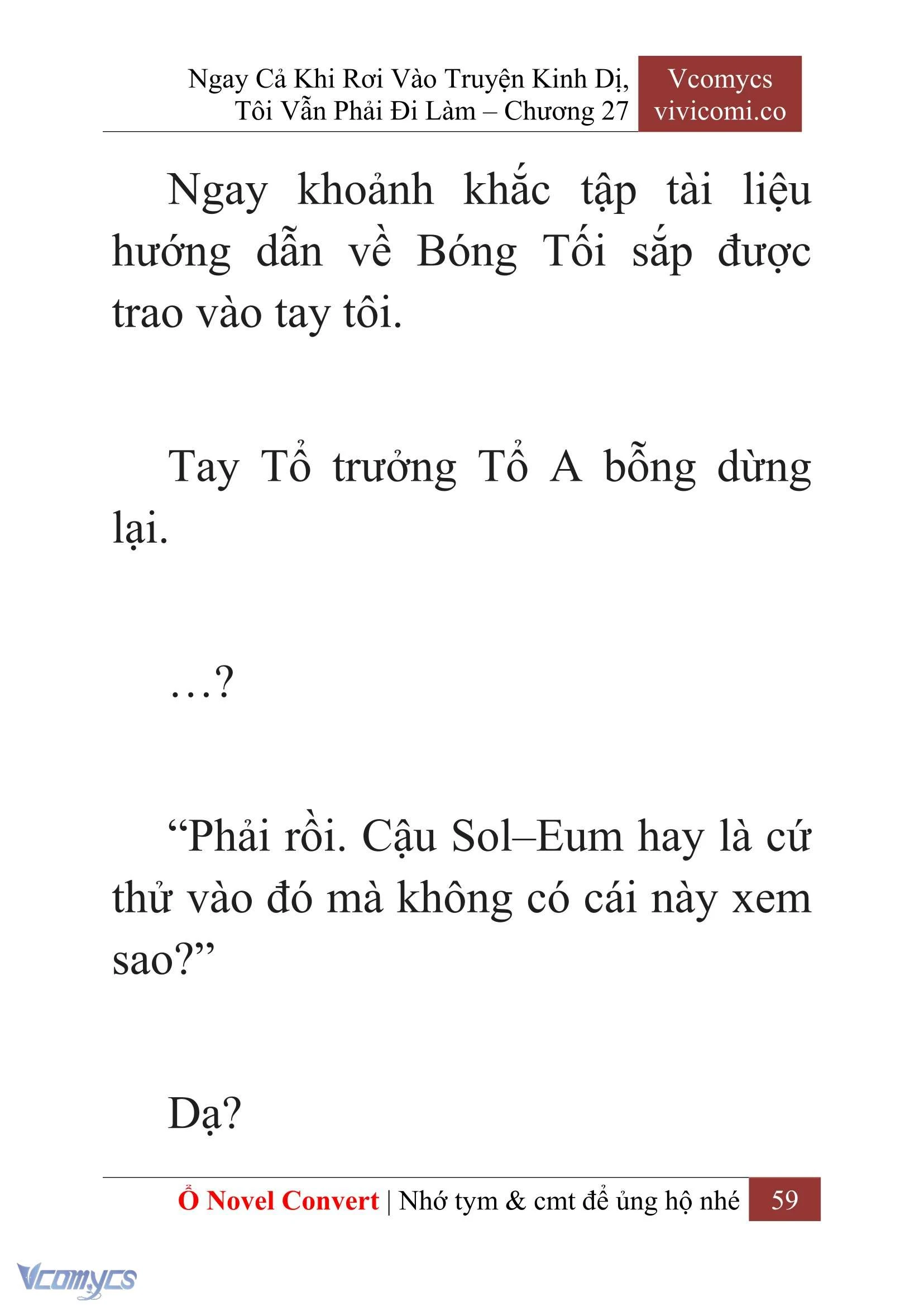 [Novel] Ngay Cả Khi Rơi Vào Truyện Kinh Dị, Tôi Vẫn Phải Đi Làm Chapter  27 - 61