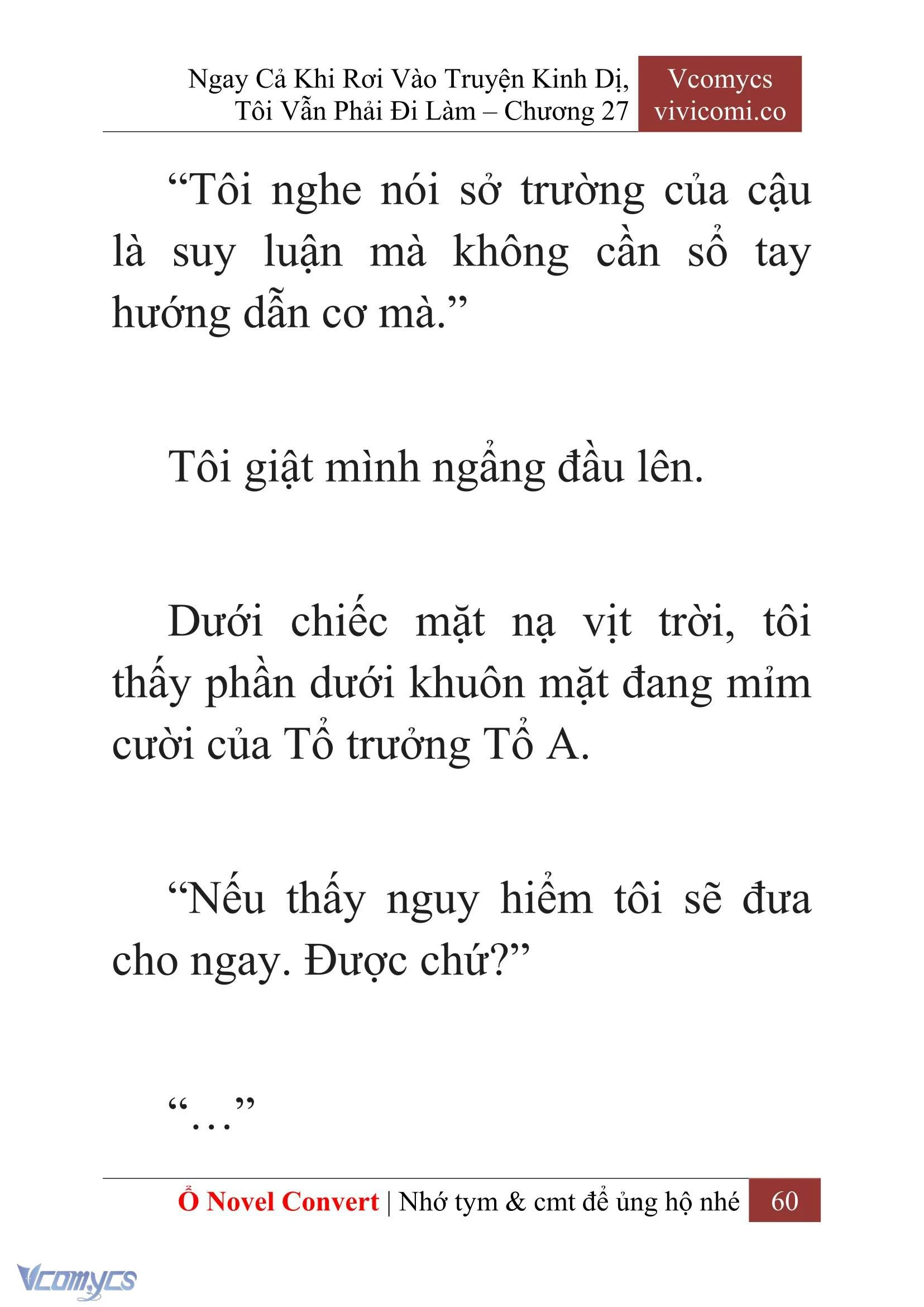 [Novel] Ngay Cả Khi Rơi Vào Truyện Kinh Dị, Tôi Vẫn Phải Đi Làm Chapter  27 - 62