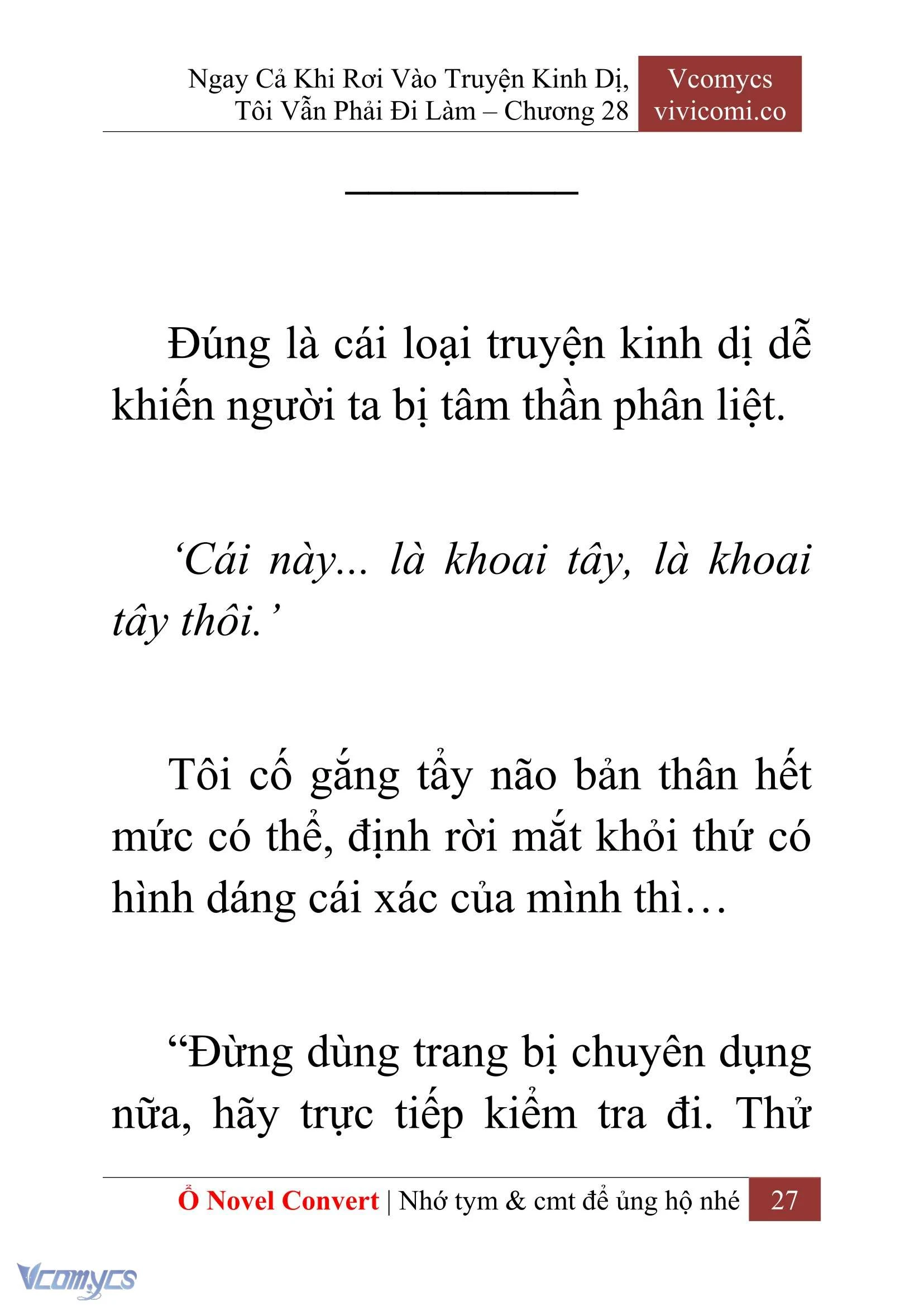 [Novel] Ngay Cả Khi Rơi Vào Truyện Kinh Dị, Tôi Vẫn Phải Đi Làm Chapter  28 - 29