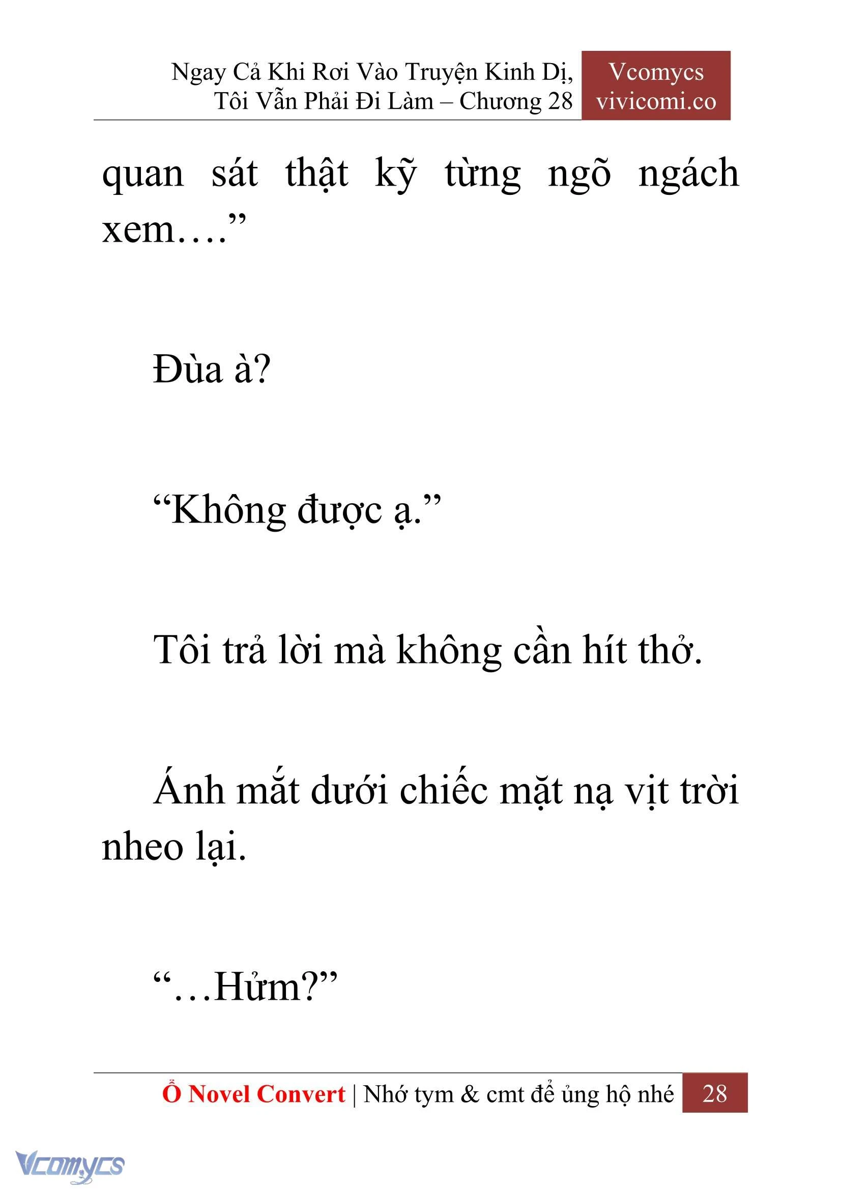[Novel] Ngay Cả Khi Rơi Vào Truyện Kinh Dị, Tôi Vẫn Phải Đi Làm Chapter  28 - 30