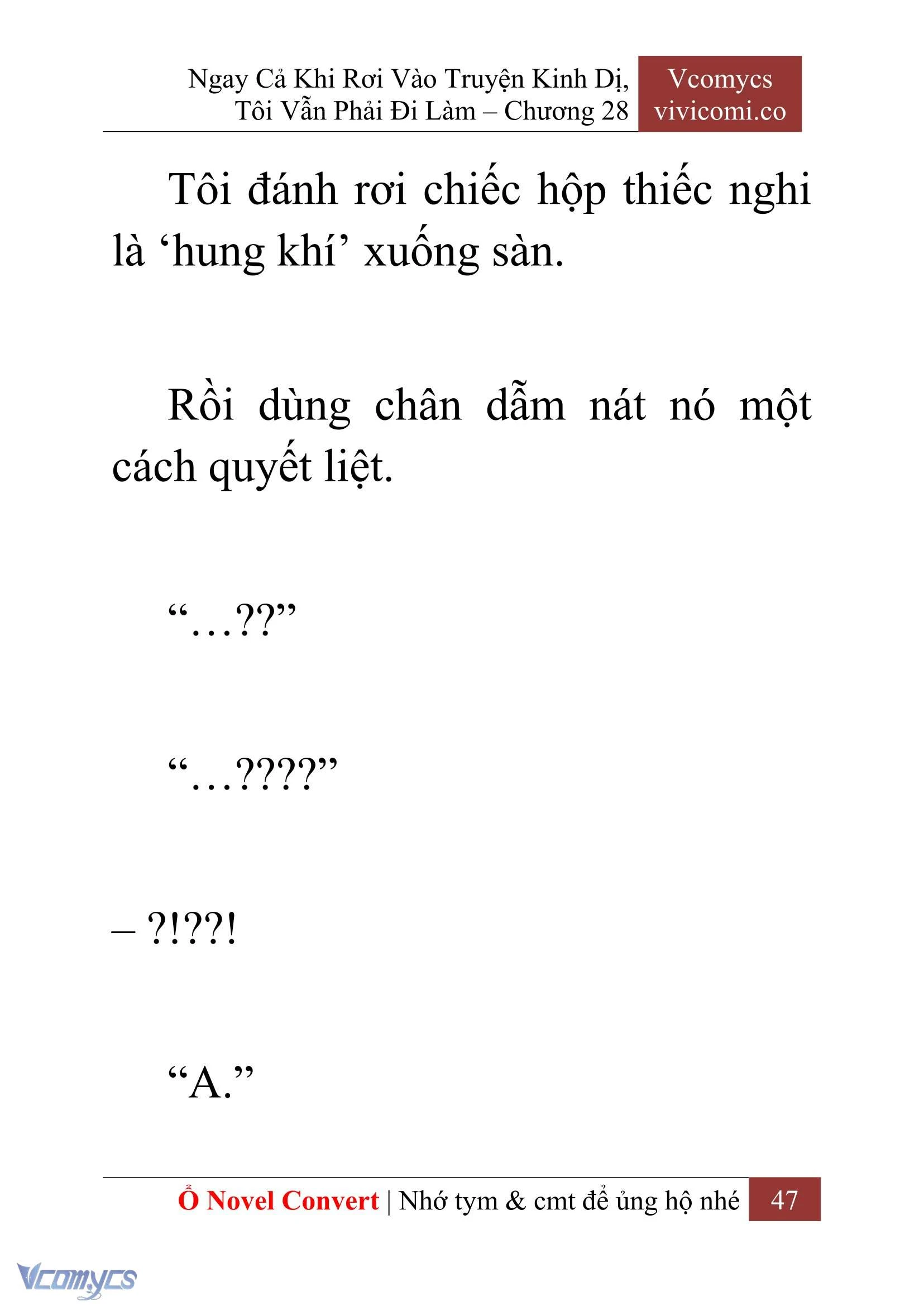[Novel] Ngay Cả Khi Rơi Vào Truyện Kinh Dị, Tôi Vẫn Phải Đi Làm Chapter  28 - 49