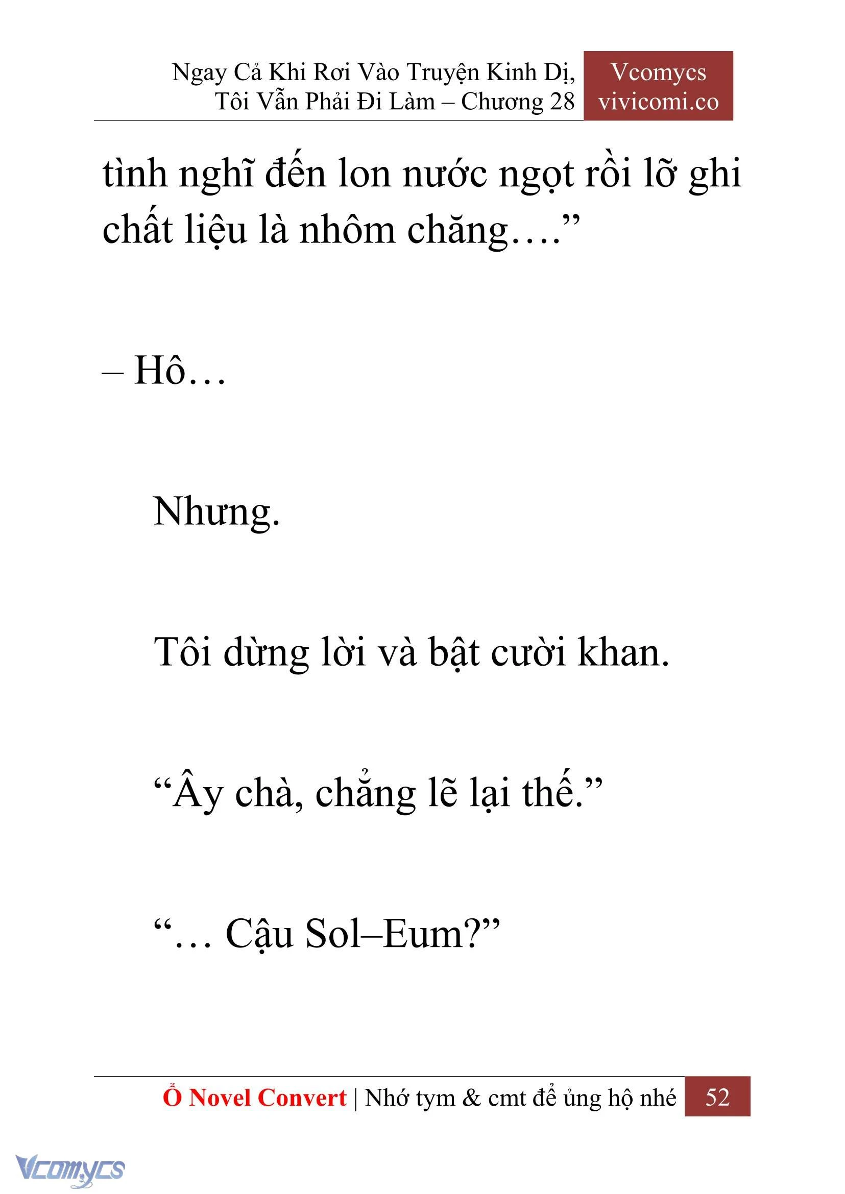 [Novel] Ngay Cả Khi Rơi Vào Truyện Kinh Dị, Tôi Vẫn Phải Đi Làm Chapter  28 - 54