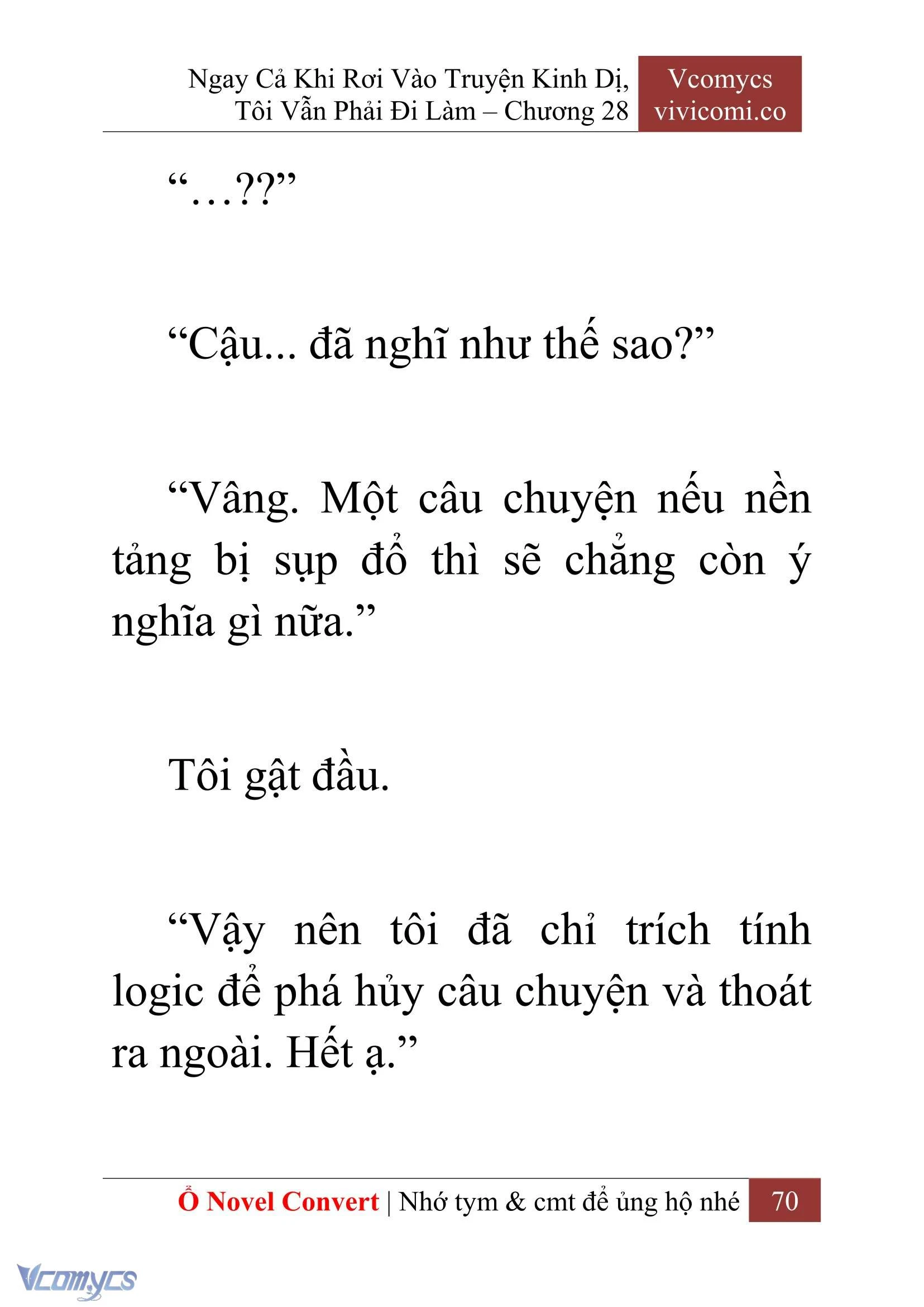 [Novel] Ngay Cả Khi Rơi Vào Truyện Kinh Dị, Tôi Vẫn Phải Đi Làm Chapter  28 - 72
