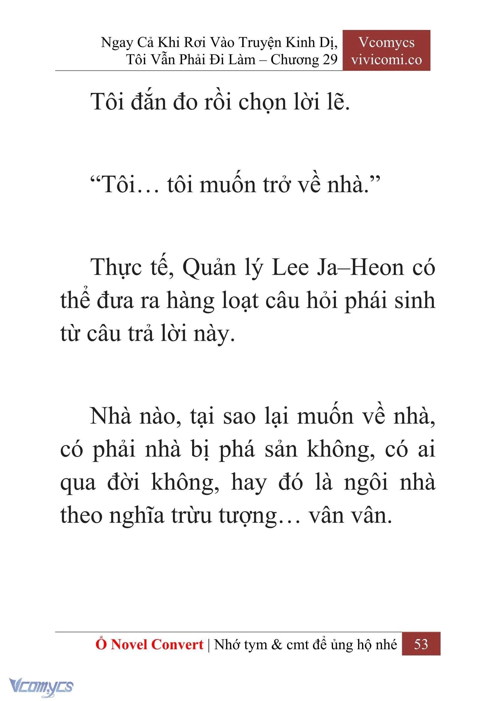 [Novel] Ngay Cả Khi Rơi Vào Truyện Kinh Dị, Tôi Vẫn Phải Đi Làm Chapter  29 - 55