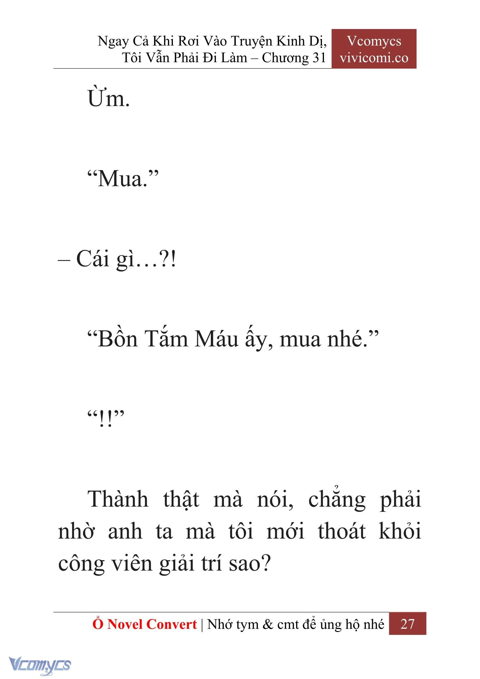 [Novel] Ngay Cả Khi Rơi Vào Truyện Kinh Dị, Tôi Vẫn Phải Đi Làm Chapter  31 - 29