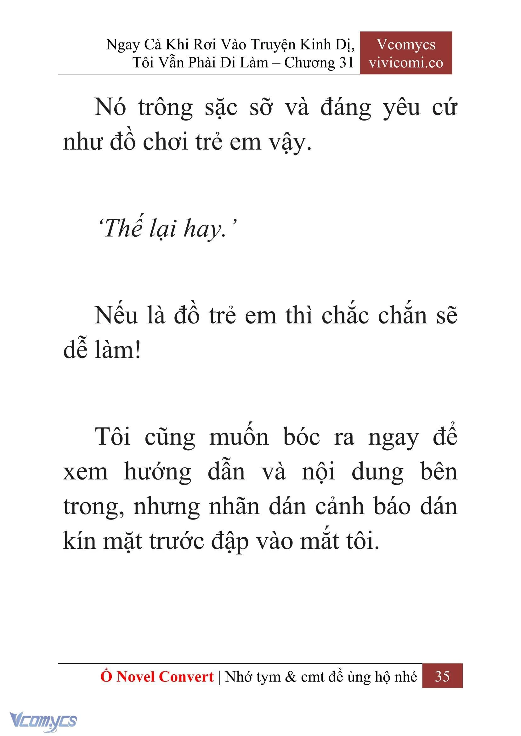 [Novel] Ngay Cả Khi Rơi Vào Truyện Kinh Dị, Tôi Vẫn Phải Đi Làm Chapter  31 - 37