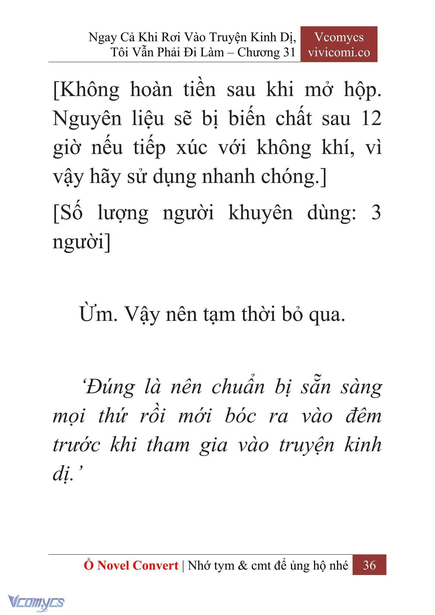 [Novel] Ngay Cả Khi Rơi Vào Truyện Kinh Dị, Tôi Vẫn Phải Đi Làm Chapter  31 - 38
