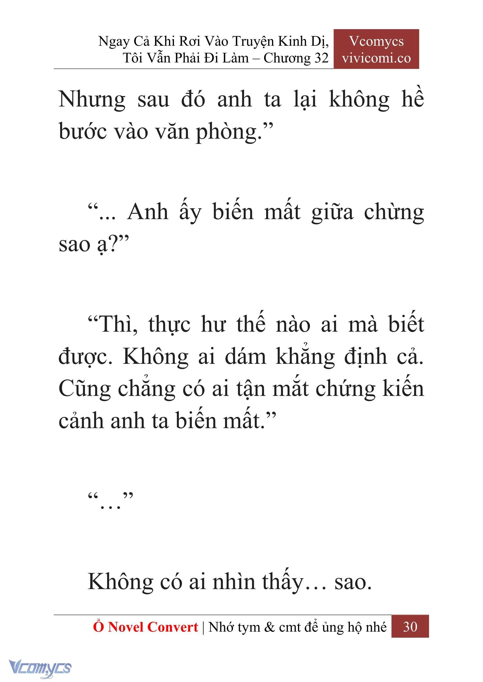 [Novel] Ngay Cả Khi Rơi Vào Truyện Kinh Dị, Tôi Vẫn Phải Đi Làm Chapter  32 - 32