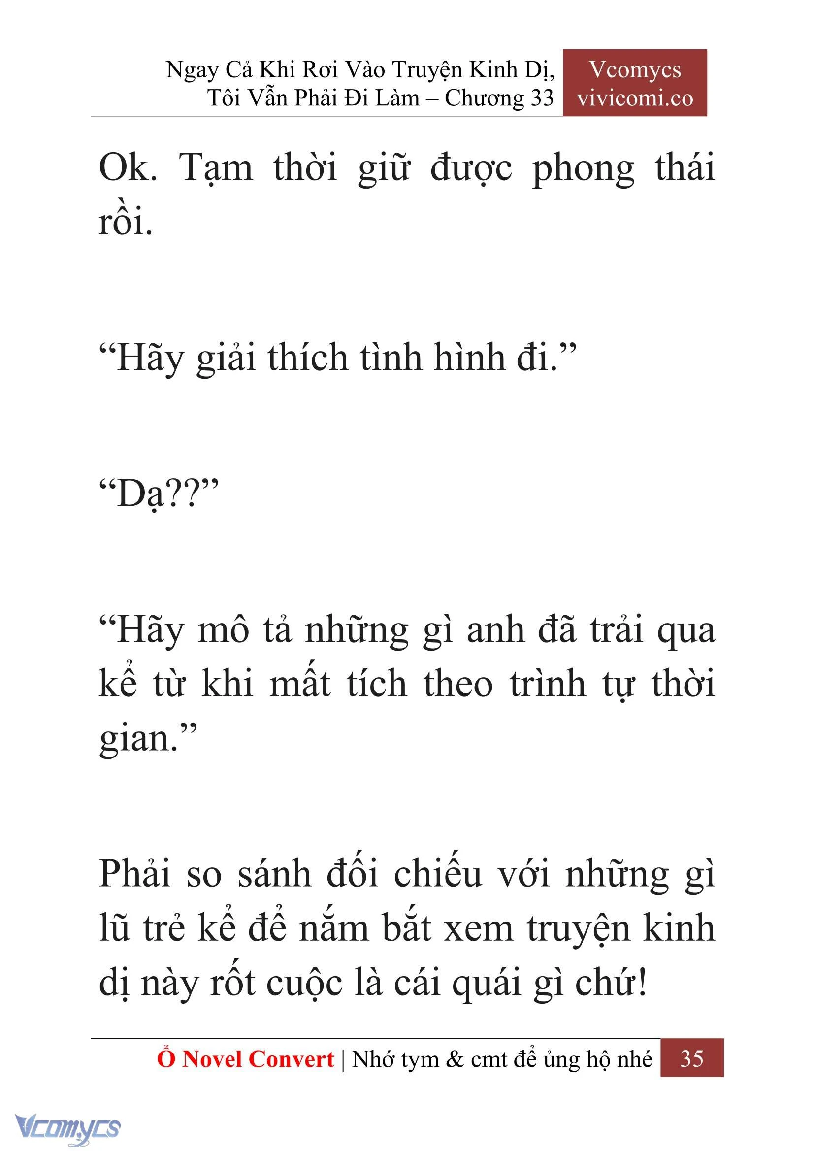 [Novel] Ngay Cả Khi Rơi Vào Truyện Kinh Dị, Tôi Vẫn Phải Đi Làm Chapter  33 - 37