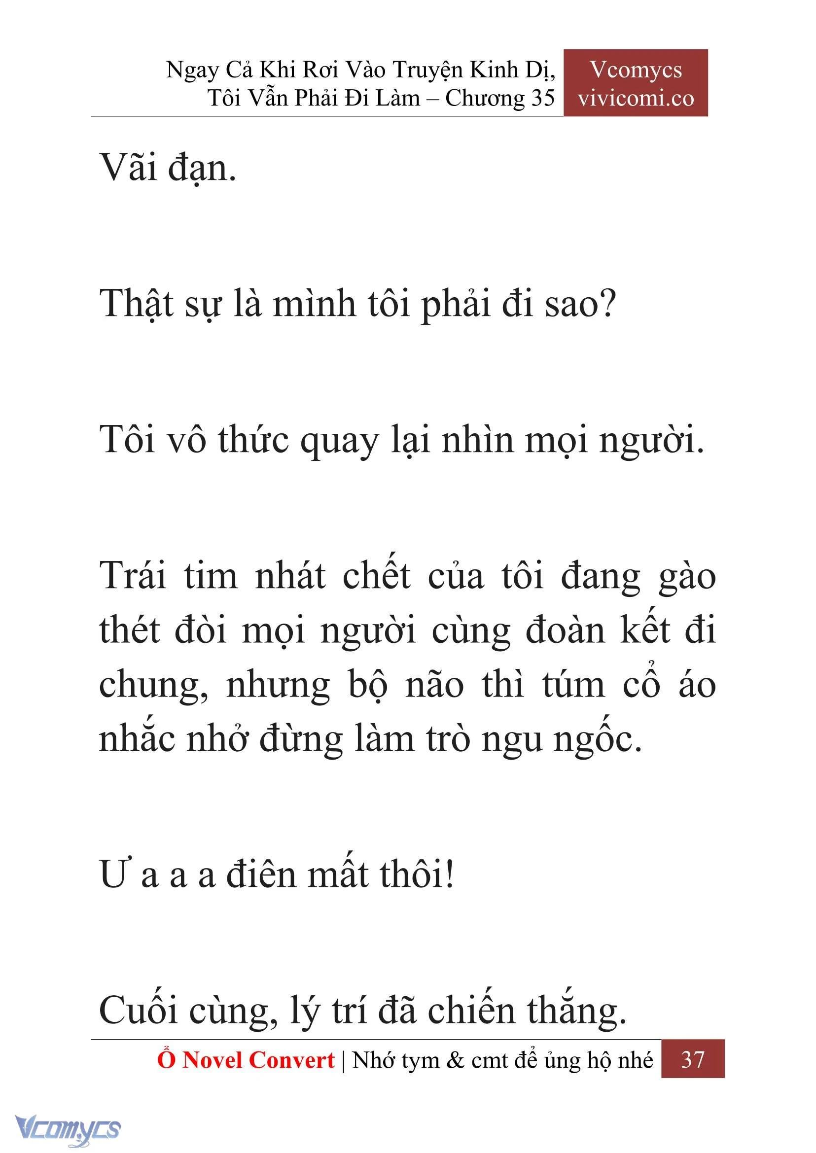 [Novel] Ngay Cả Khi Rơi Vào Truyện Kinh Dị, Tôi Vẫn Phải Đi Làm Chapter  35 - 39