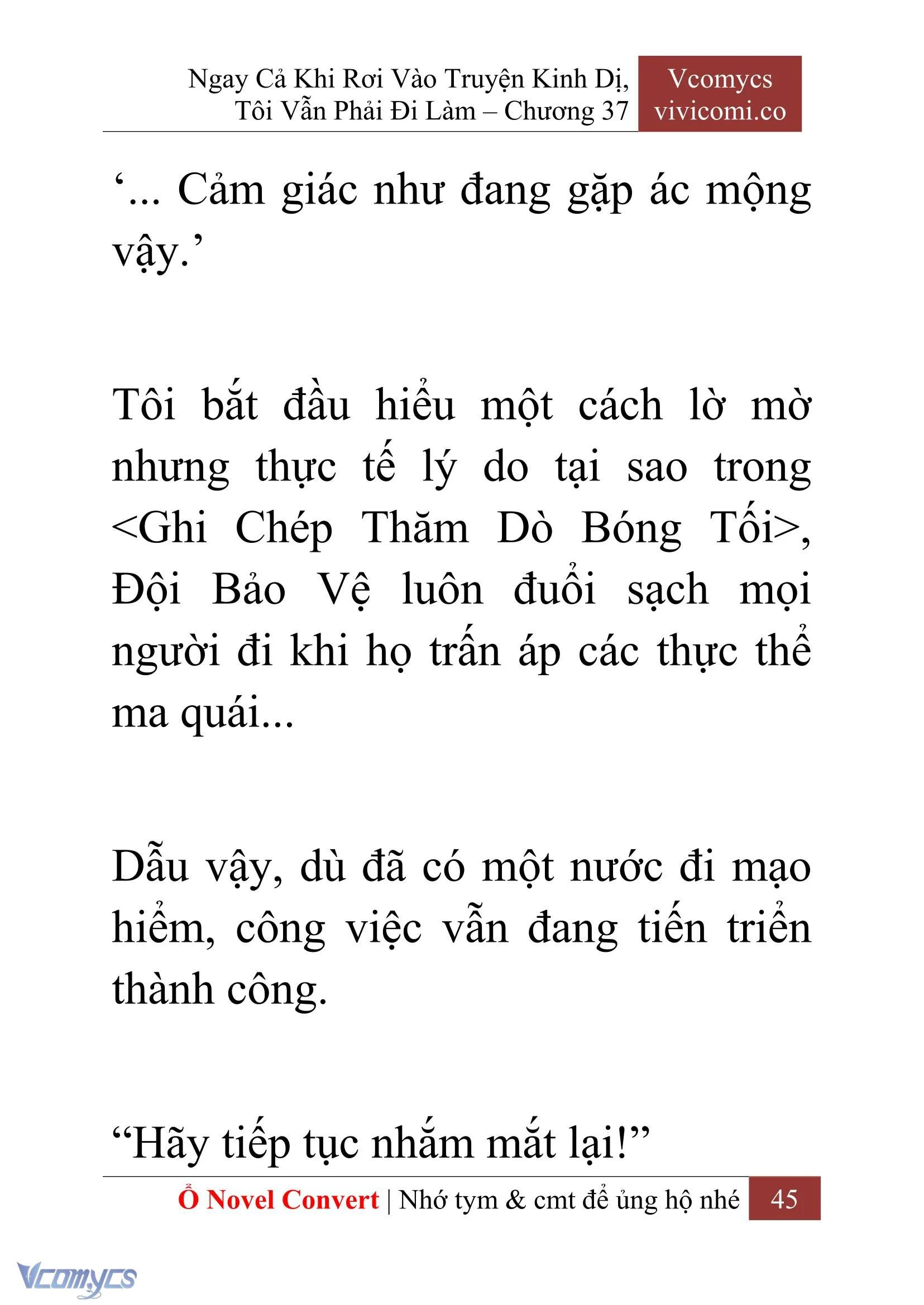 [Novel] Ngay Cả Khi Rơi Vào Truyện Kinh Dị, Tôi Vẫn Phải Đi Làm Chapter  37 - 47