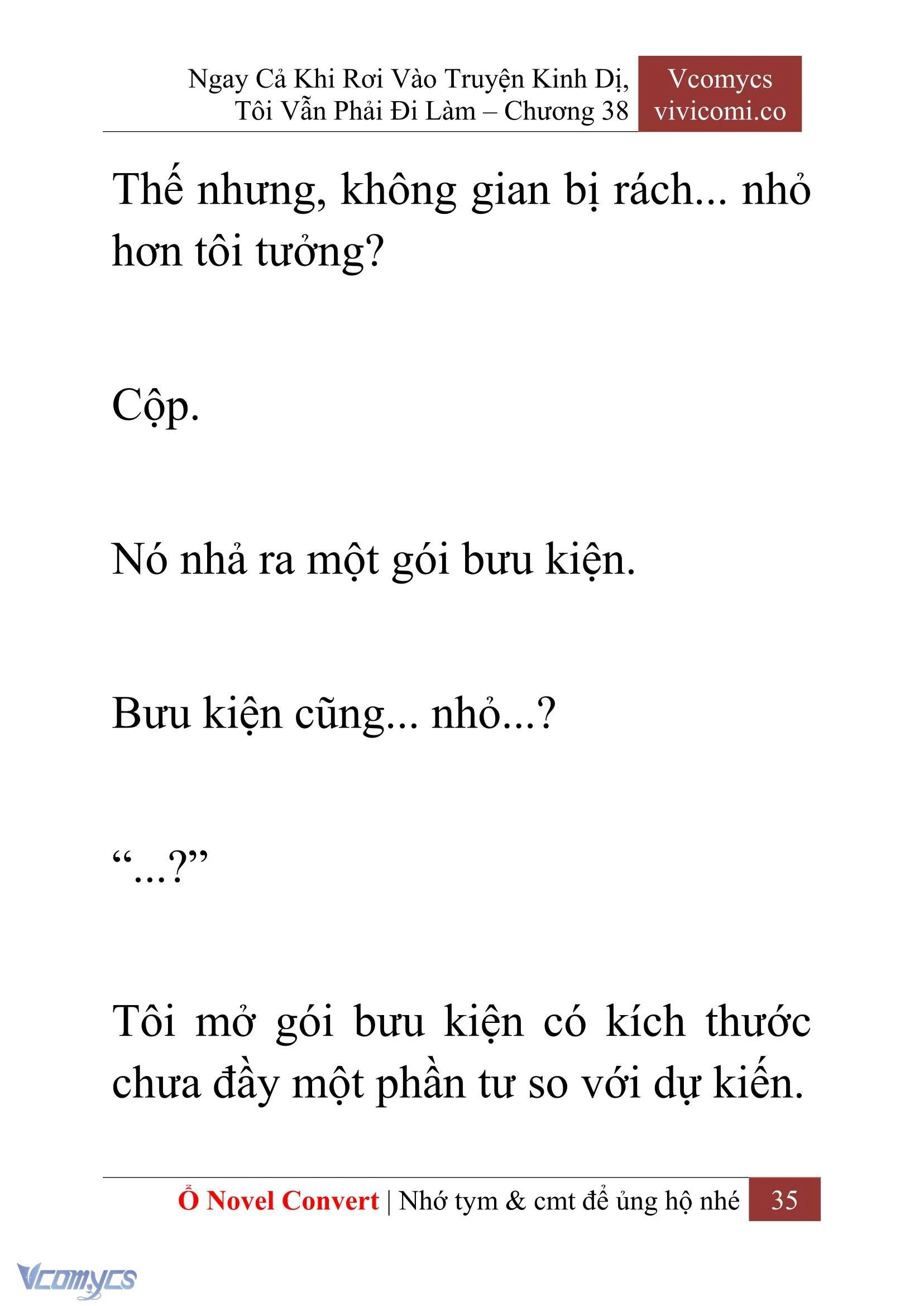 [Novel] Ngay Cả Khi Rơi Vào Truyện Kinh Dị, Tôi Vẫn Phải Đi Làm Chapter  38 - 37