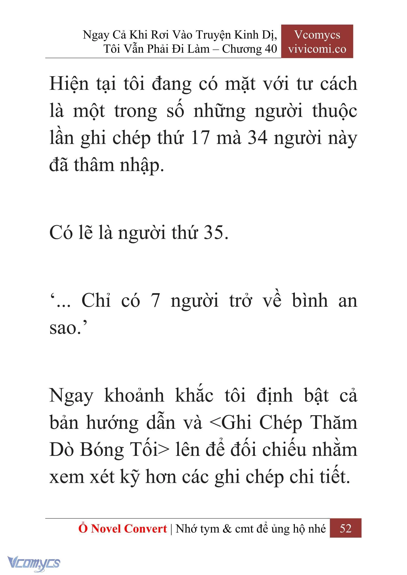 [Novel] Ngay Cả Khi Rơi Vào Truyện Kinh Dị, Tôi Vẫn Phải Đi Làm Chapter  40 - 54