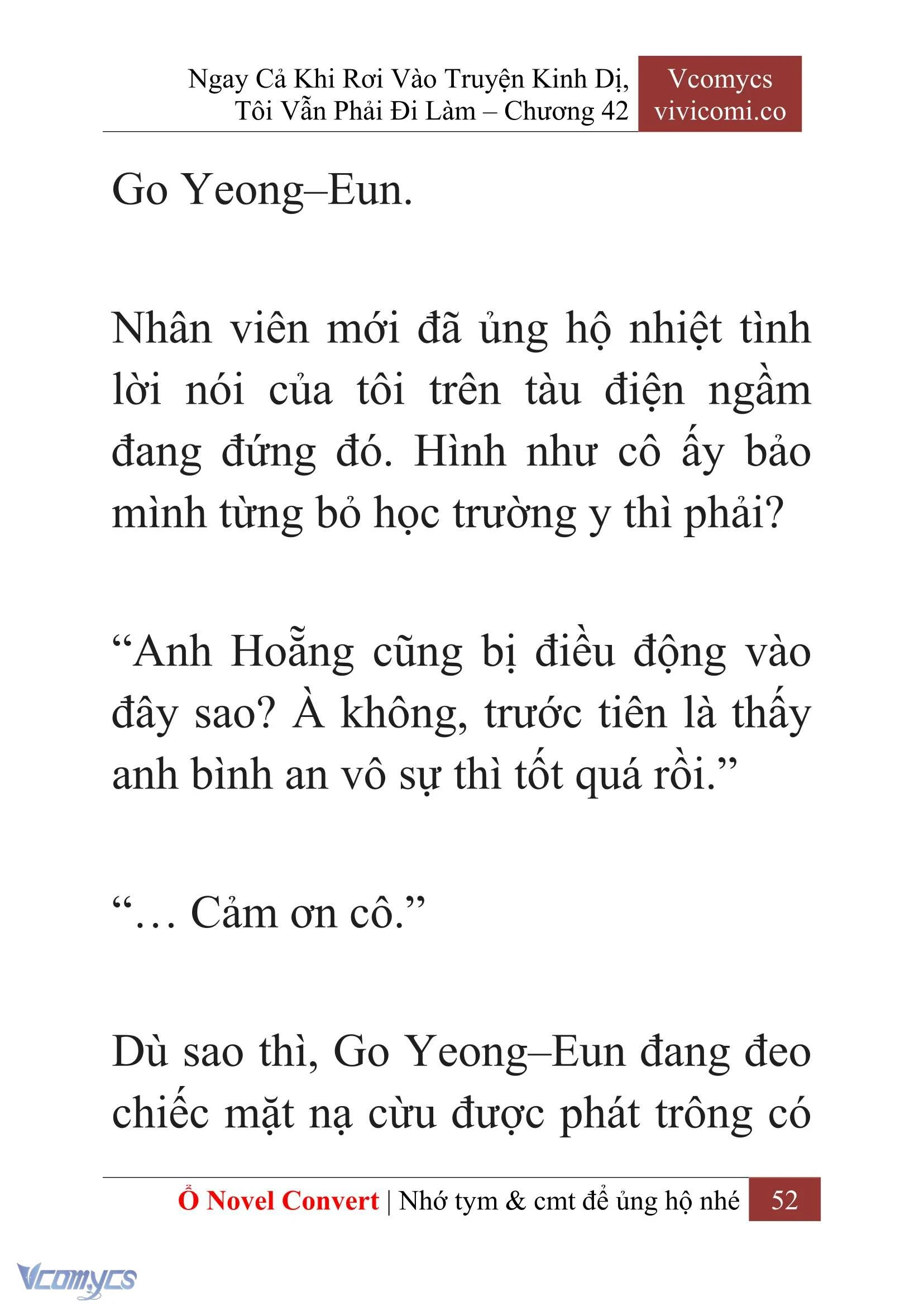 [Novel] Ngay Cả Khi Rơi Vào Truyện Kinh Dị, Tôi Vẫn Phải Đi Làm Chapter  42 - 54