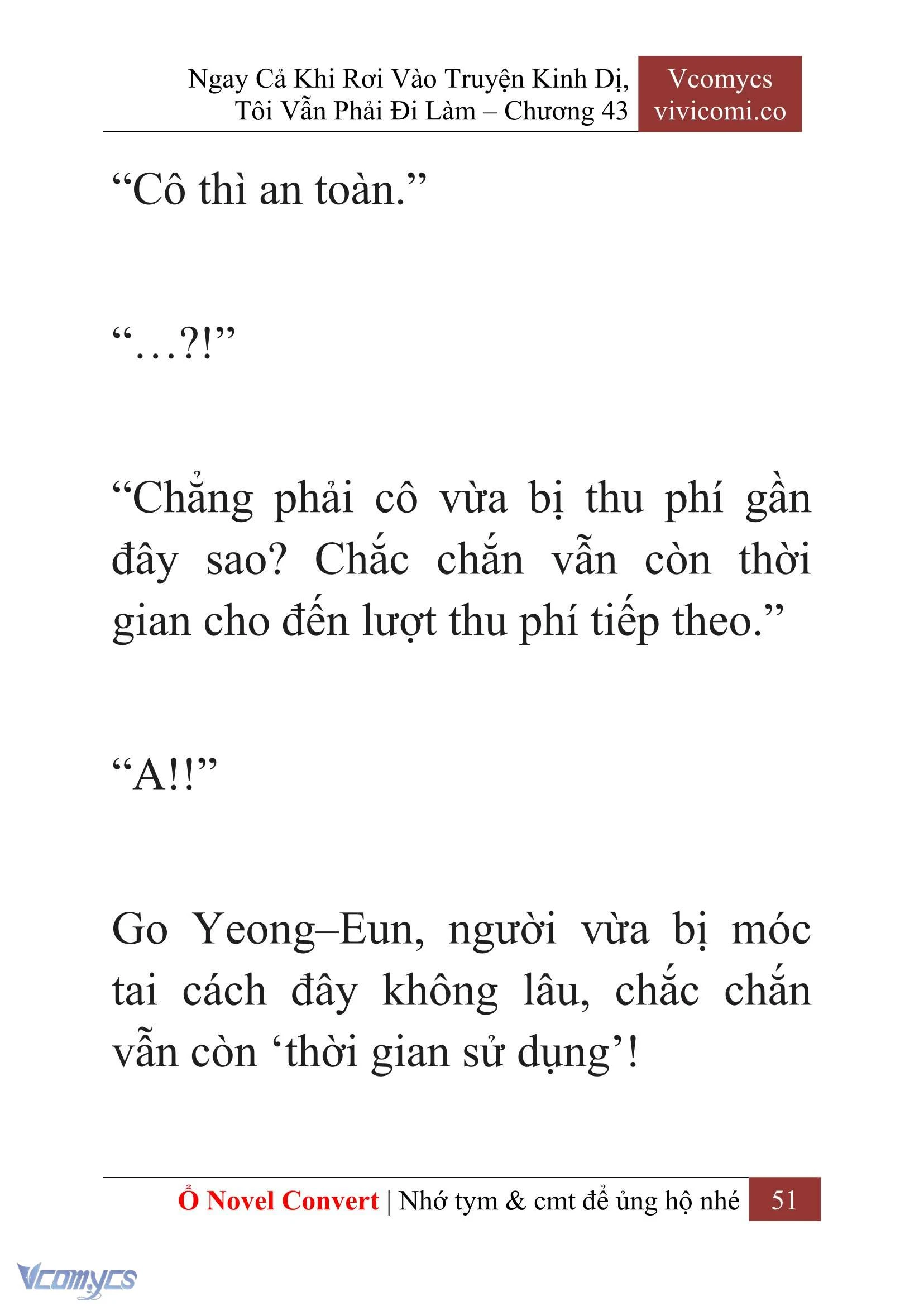 [Novel] Ngay Cả Khi Rơi Vào Truyện Kinh Dị, Tôi Vẫn Phải Đi Làm Chapter  43 - 53