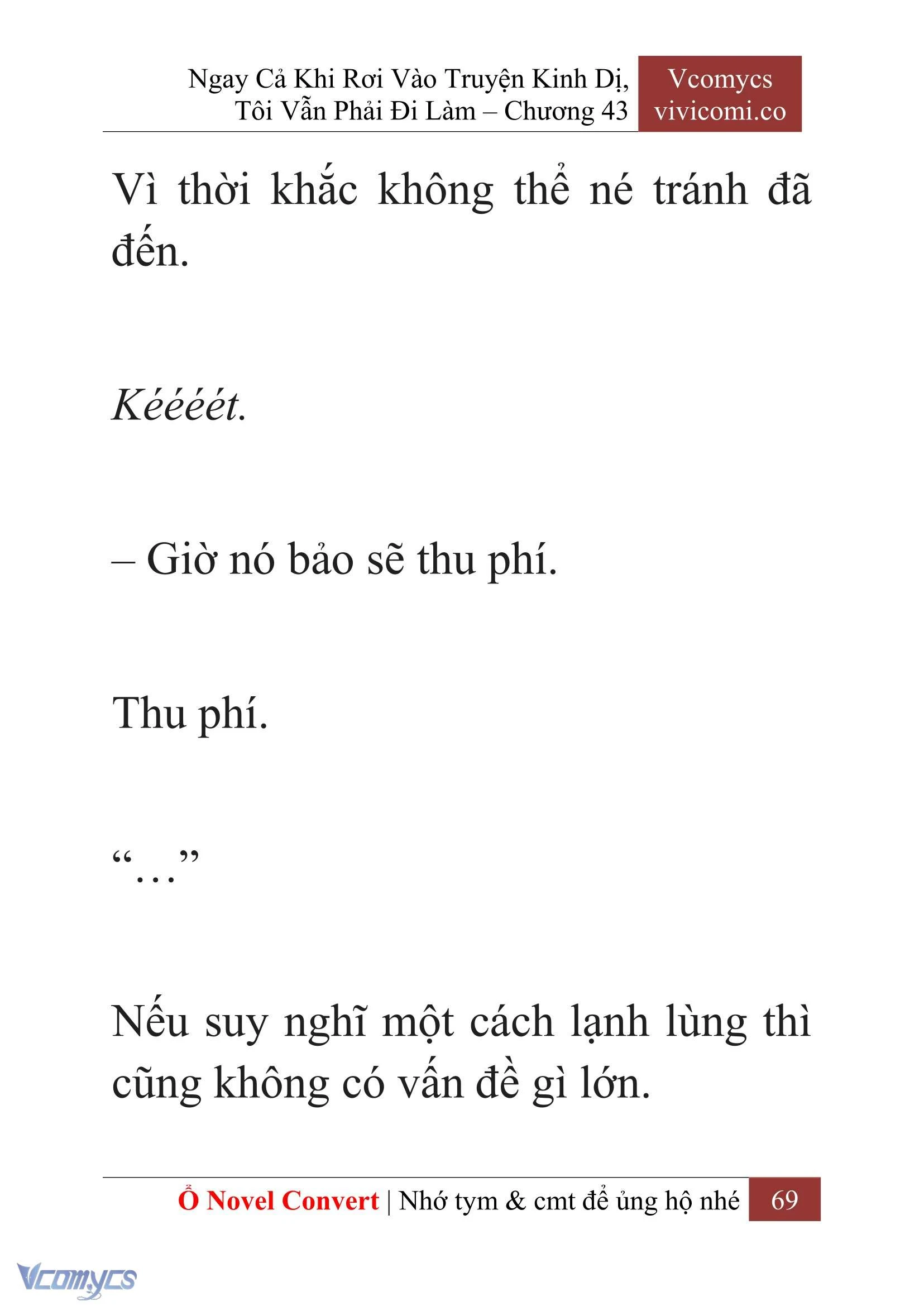 [Novel] Ngay Cả Khi Rơi Vào Truyện Kinh Dị, Tôi Vẫn Phải Đi Làm Chapter  43 - 71