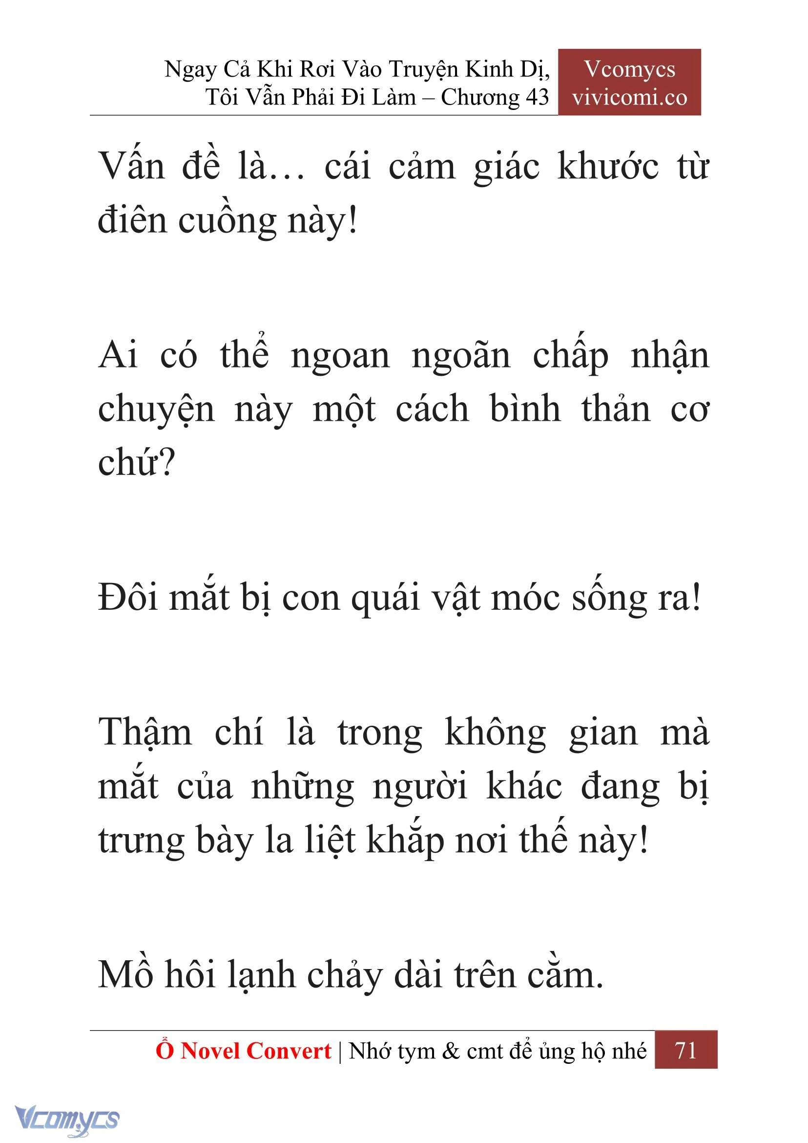 [Novel] Ngay Cả Khi Rơi Vào Truyện Kinh Dị, Tôi Vẫn Phải Đi Làm Chapter  43 - 73