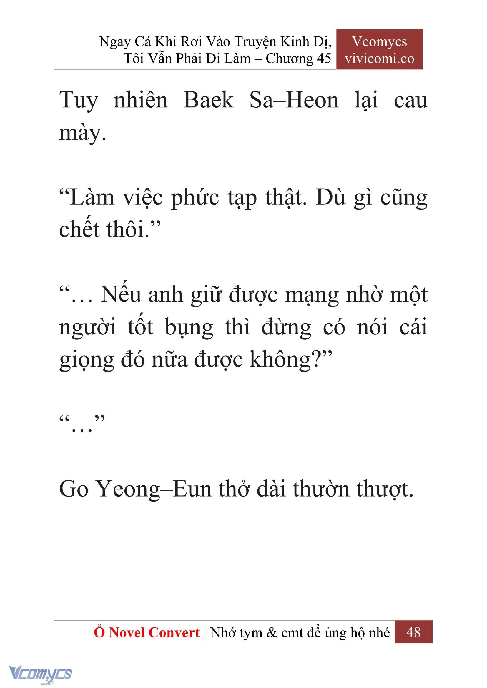 [Novel] Ngay Cả Khi Rơi Vào Truyện Kinh Dị, Tôi Vẫn Phải Đi Làm Chapter  45 - 50