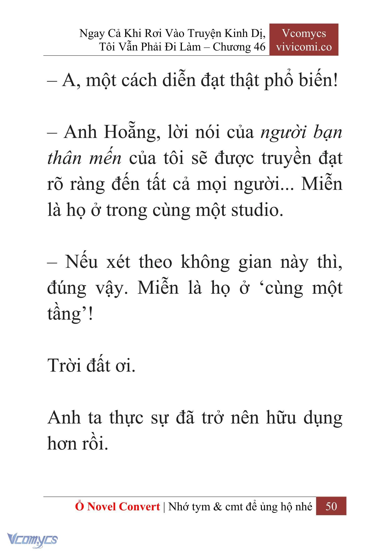 [Novel] Ngay Cả Khi Rơi Vào Truyện Kinh Dị, Tôi Vẫn Phải Đi Làm Chapter  46 - 52