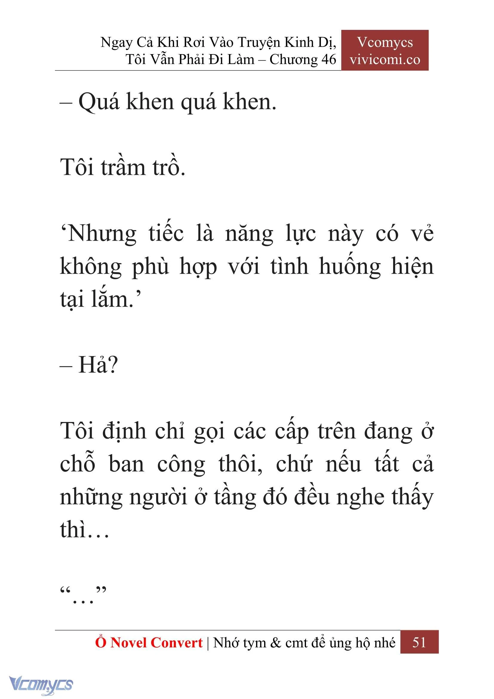 [Novel] Ngay Cả Khi Rơi Vào Truyện Kinh Dị, Tôi Vẫn Phải Đi Làm Chapter  46 - 53