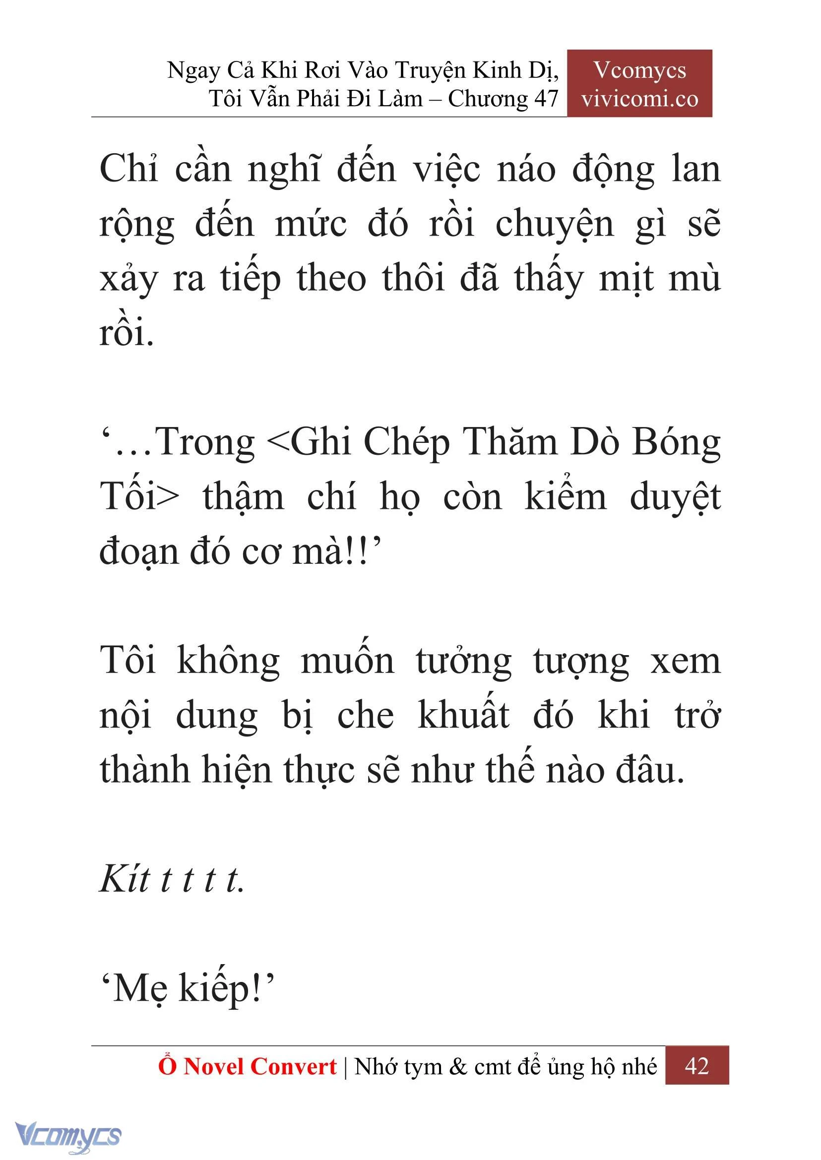 [Novel] Ngay Cả Khi Rơi Vào Truyện Kinh Dị, Tôi Vẫn Phải Đi Làm Chapter  47 - 44