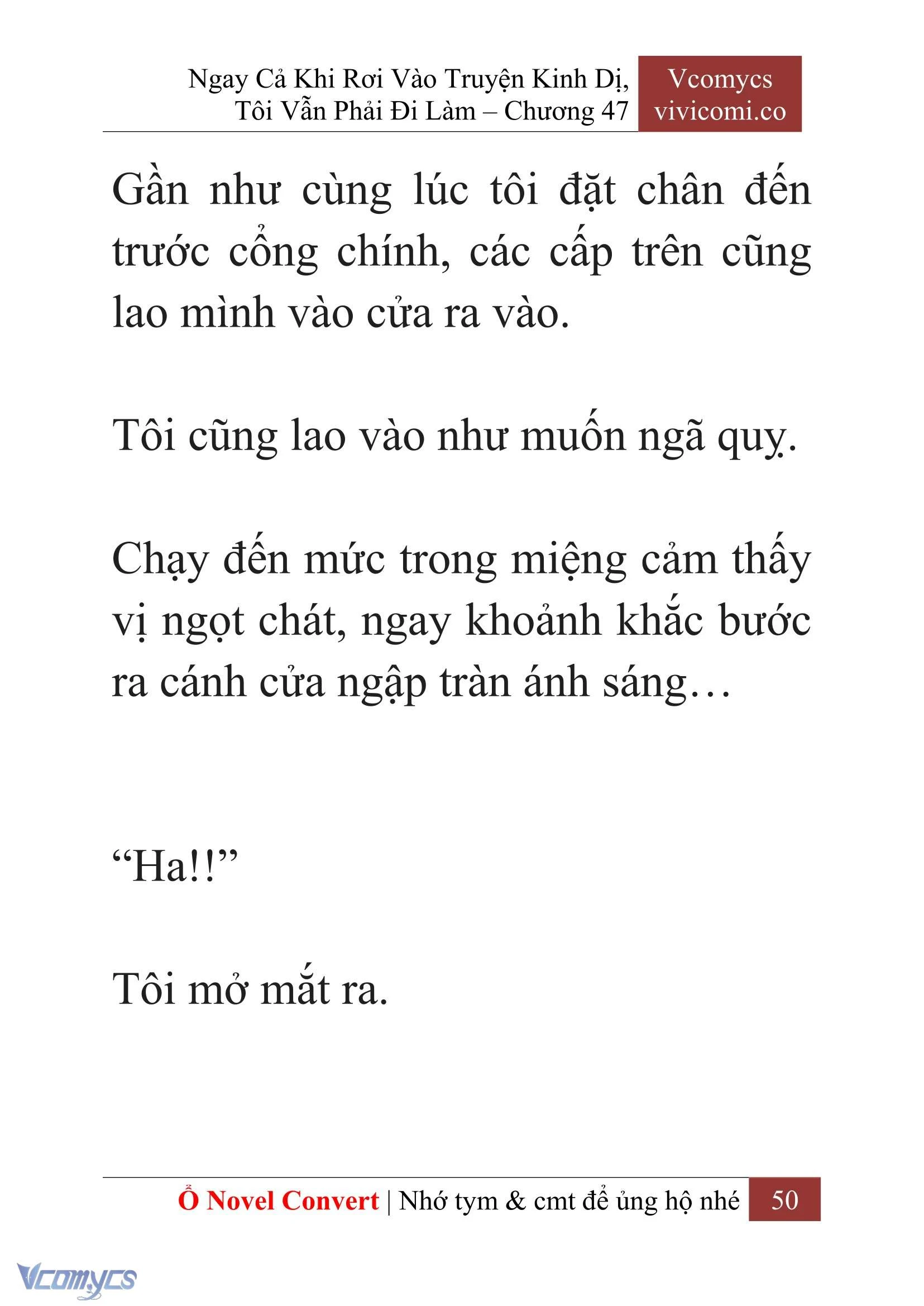 [Novel] Ngay Cả Khi Rơi Vào Truyện Kinh Dị, Tôi Vẫn Phải Đi Làm Chapter  47 - 52