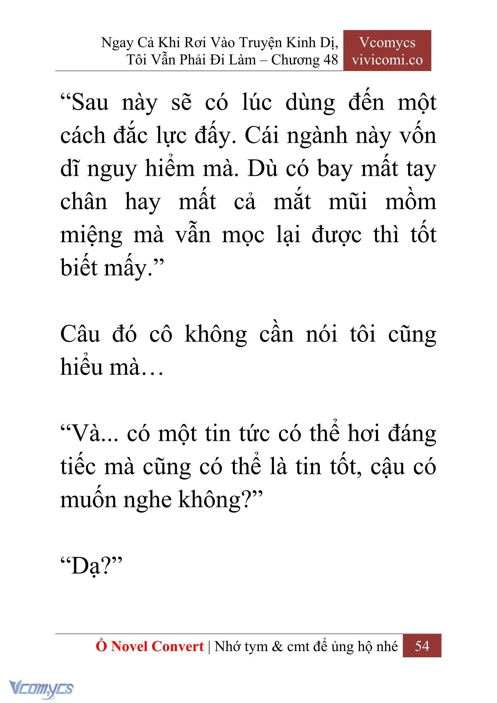 [Novel] Ngay Cả Khi Rơi Vào Truyện Kinh Dị, Tôi Vẫn Phải Đi Làm Chapter  48 - 56