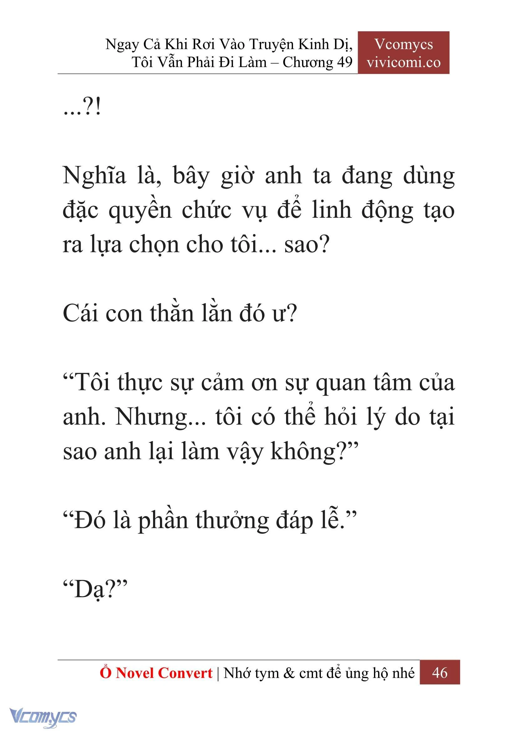 [Novel] Ngay Cả Khi Rơi Vào Truyện Kinh Dị, Tôi Vẫn Phải Đi Làm Chapter  49 - 48