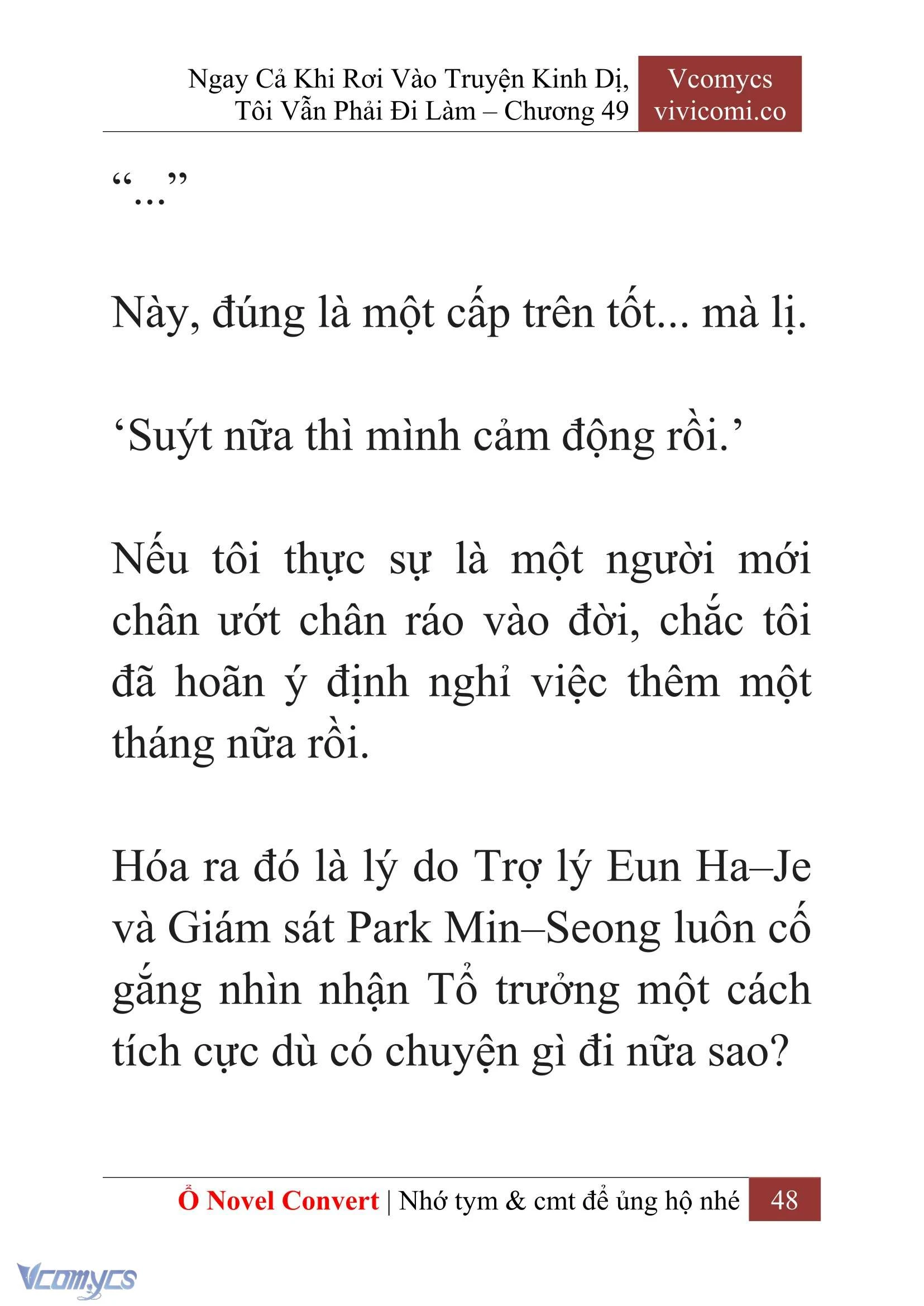 [Novel] Ngay Cả Khi Rơi Vào Truyện Kinh Dị, Tôi Vẫn Phải Đi Làm Chapter  49 - 50