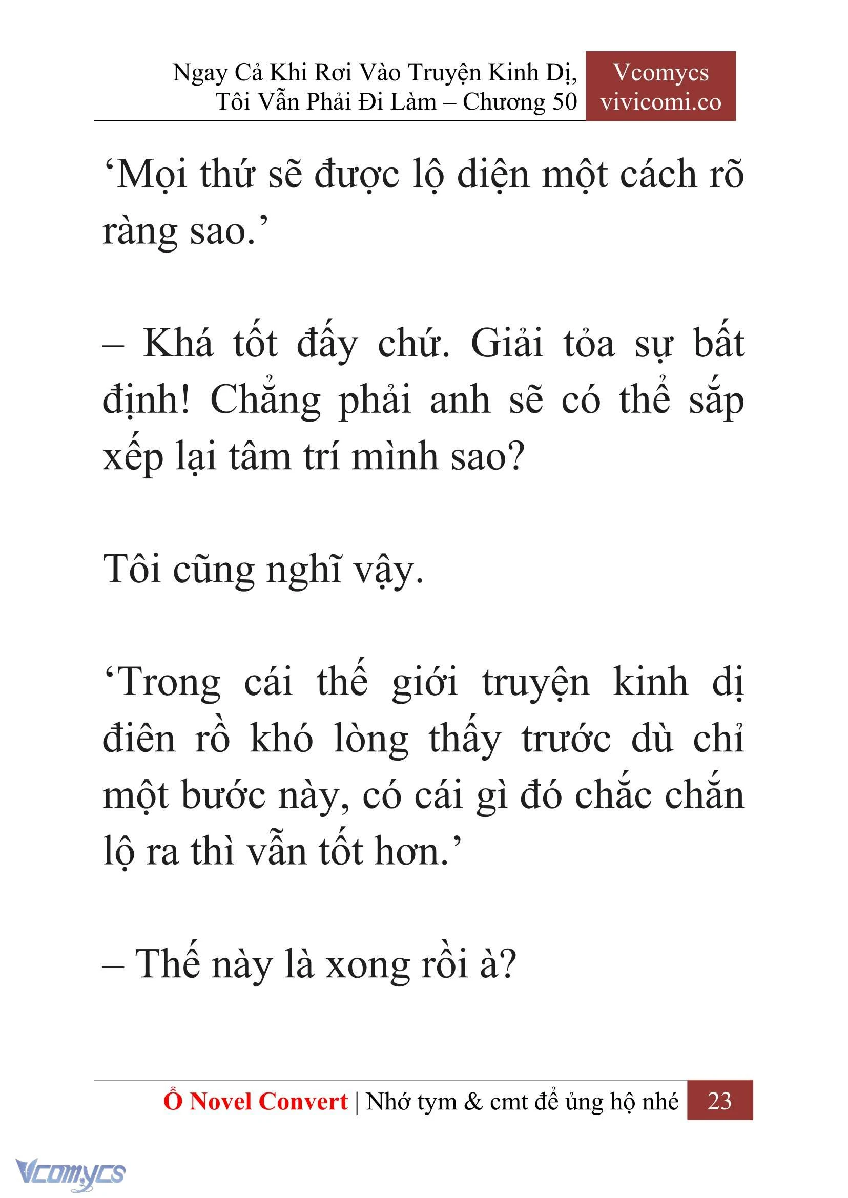 [Novel] Ngay Cả Khi Rơi Vào Truyện Kinh Dị, Tôi Vẫn Phải Đi Làm Chapter  50 - 25