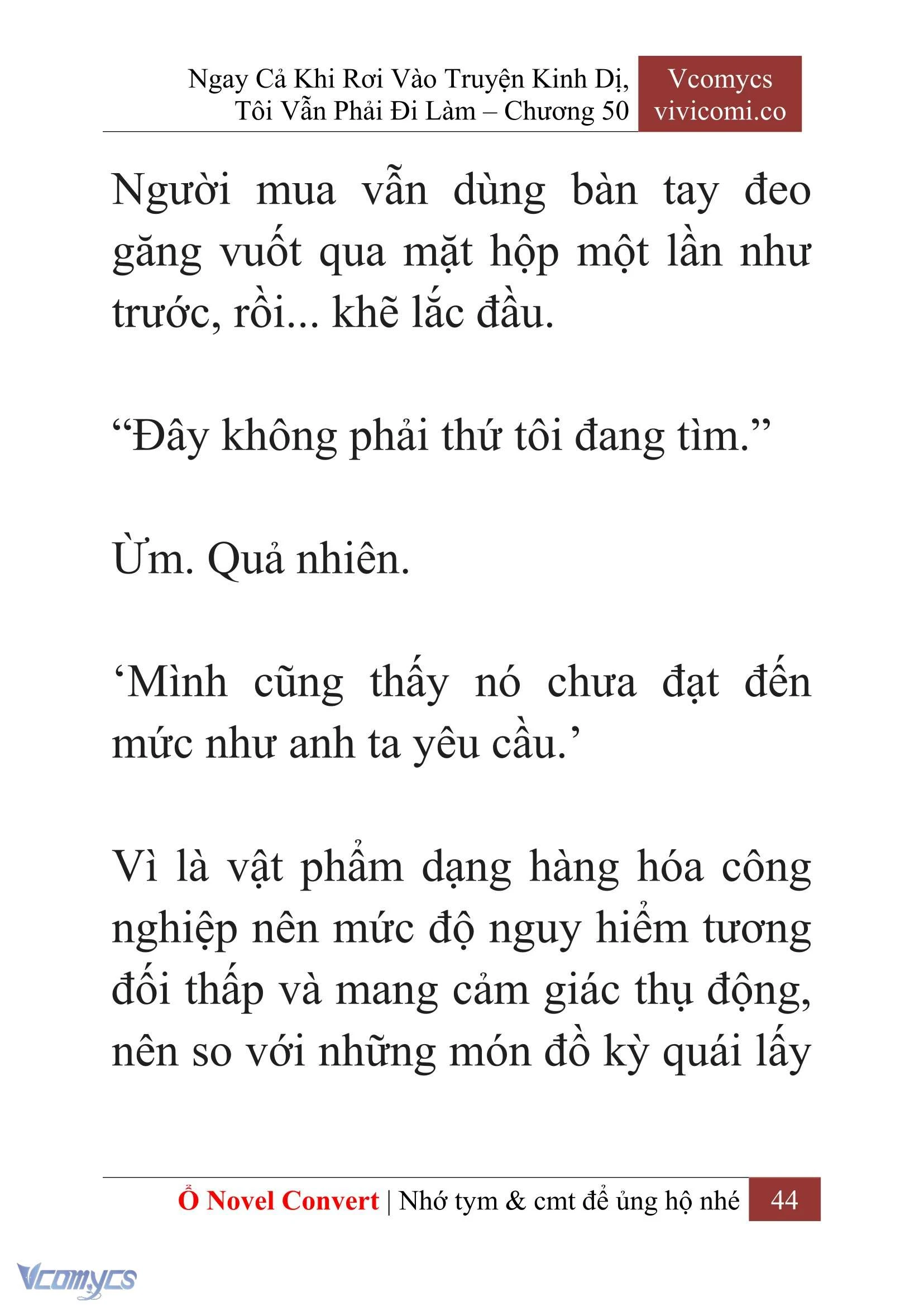 [Novel] Ngay Cả Khi Rơi Vào Truyện Kinh Dị, Tôi Vẫn Phải Đi Làm Chapter  50 - 46