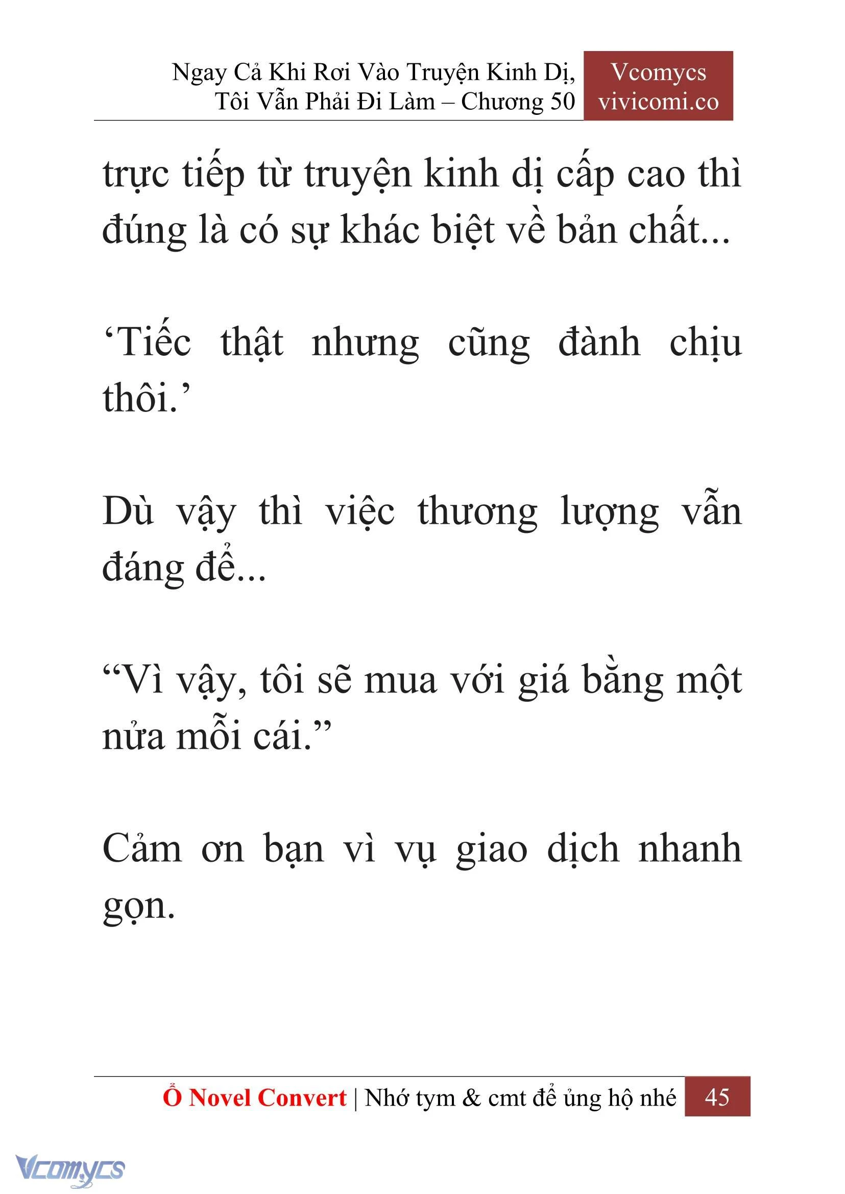 [Novel] Ngay Cả Khi Rơi Vào Truyện Kinh Dị, Tôi Vẫn Phải Đi Làm Chapter  50 - 47