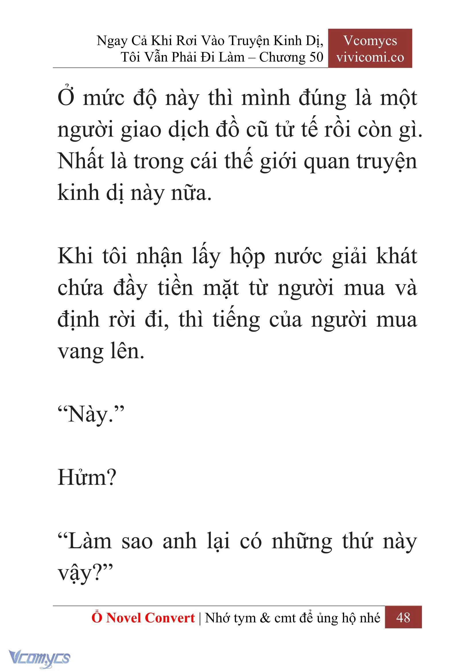 [Novel] Ngay Cả Khi Rơi Vào Truyện Kinh Dị, Tôi Vẫn Phải Đi Làm Chapter  50 - 50