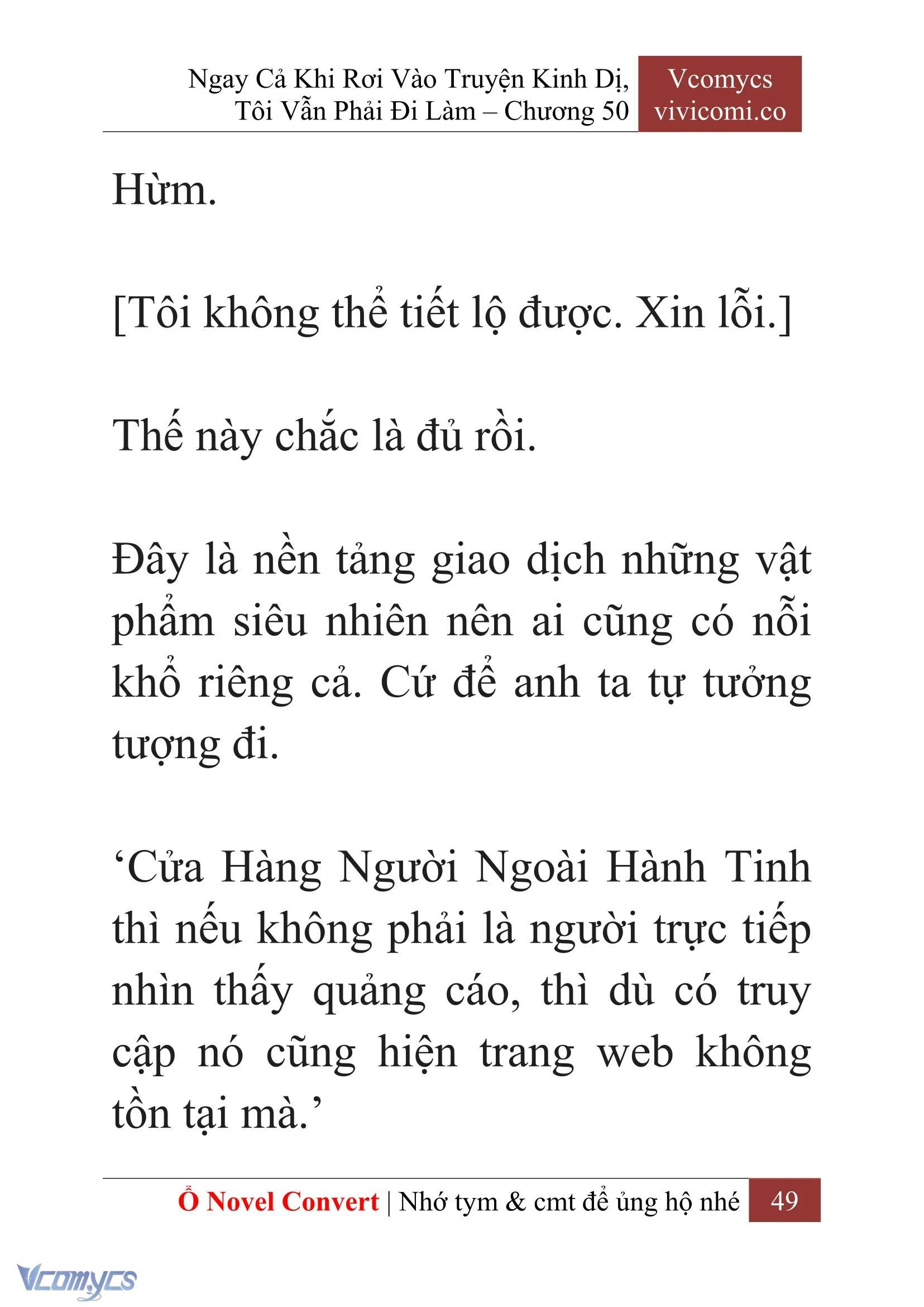 [Novel] Ngay Cả Khi Rơi Vào Truyện Kinh Dị, Tôi Vẫn Phải Đi Làm Chapter  50 - 51