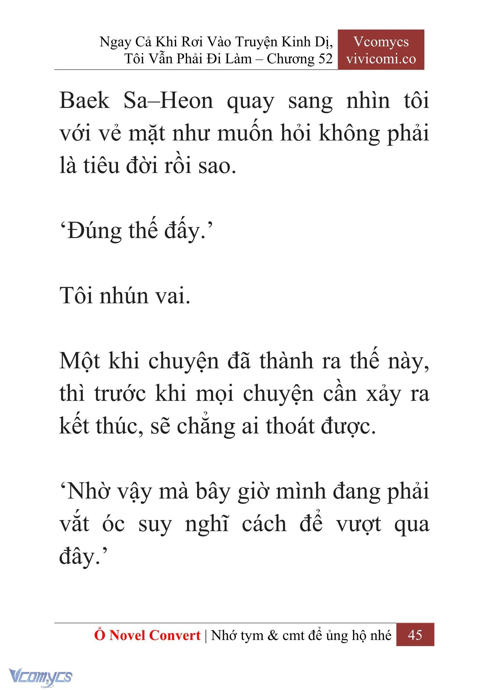 [Novel] Ngay Cả Khi Rơi Vào Truyện Kinh Dị, Tôi Vẫn Phải Đi Làm Chapter  52 - 47