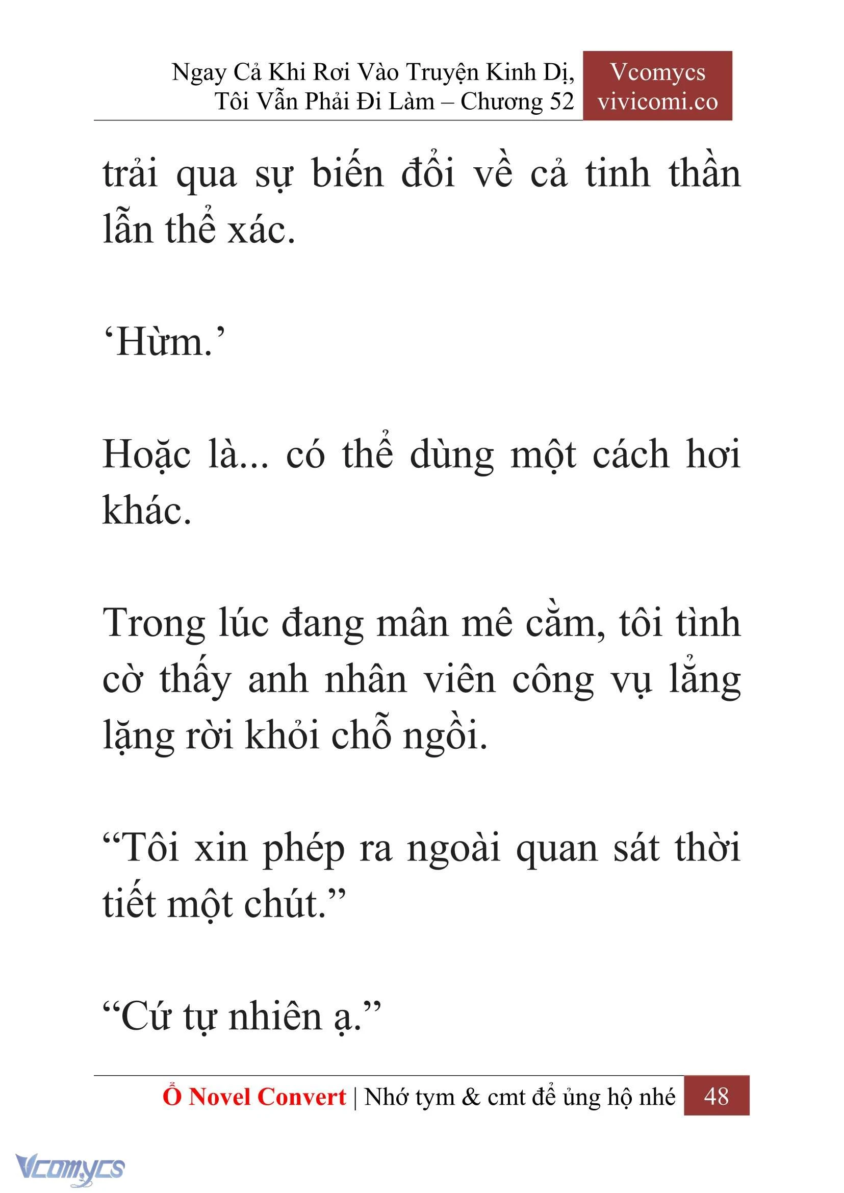 [Novel] Ngay Cả Khi Rơi Vào Truyện Kinh Dị, Tôi Vẫn Phải Đi Làm Chapter  52 - 50