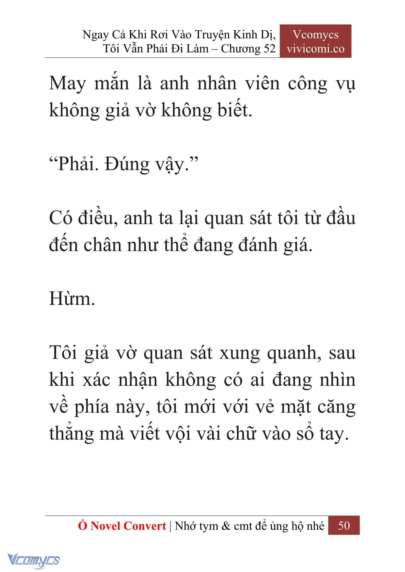 [Novel] Ngay Cả Khi Rơi Vào Truyện Kinh Dị, Tôi Vẫn Phải Đi Làm Chapter  52 - 52
