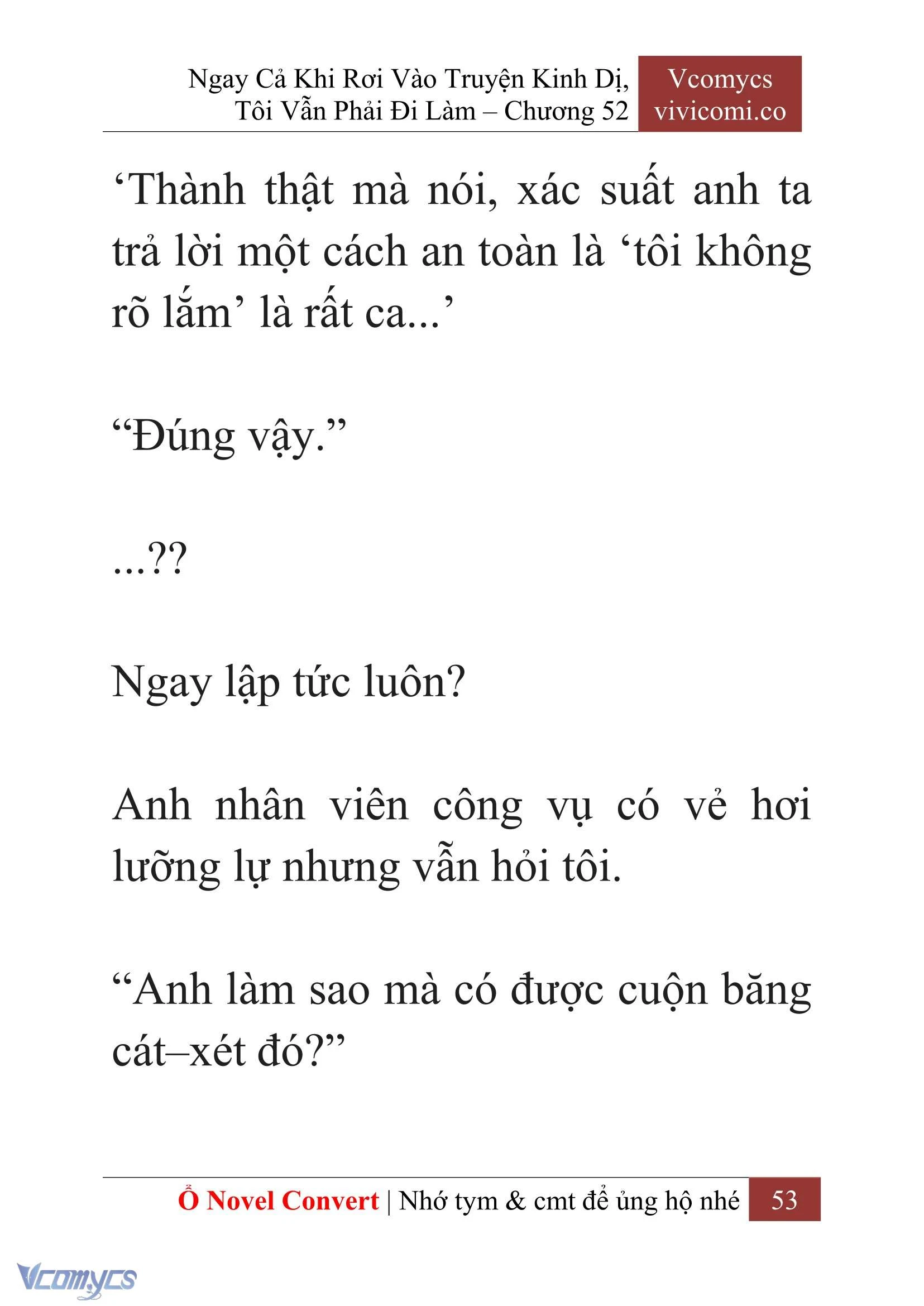 [Novel] Ngay Cả Khi Rơi Vào Truyện Kinh Dị, Tôi Vẫn Phải Đi Làm Chapter  52 - 55