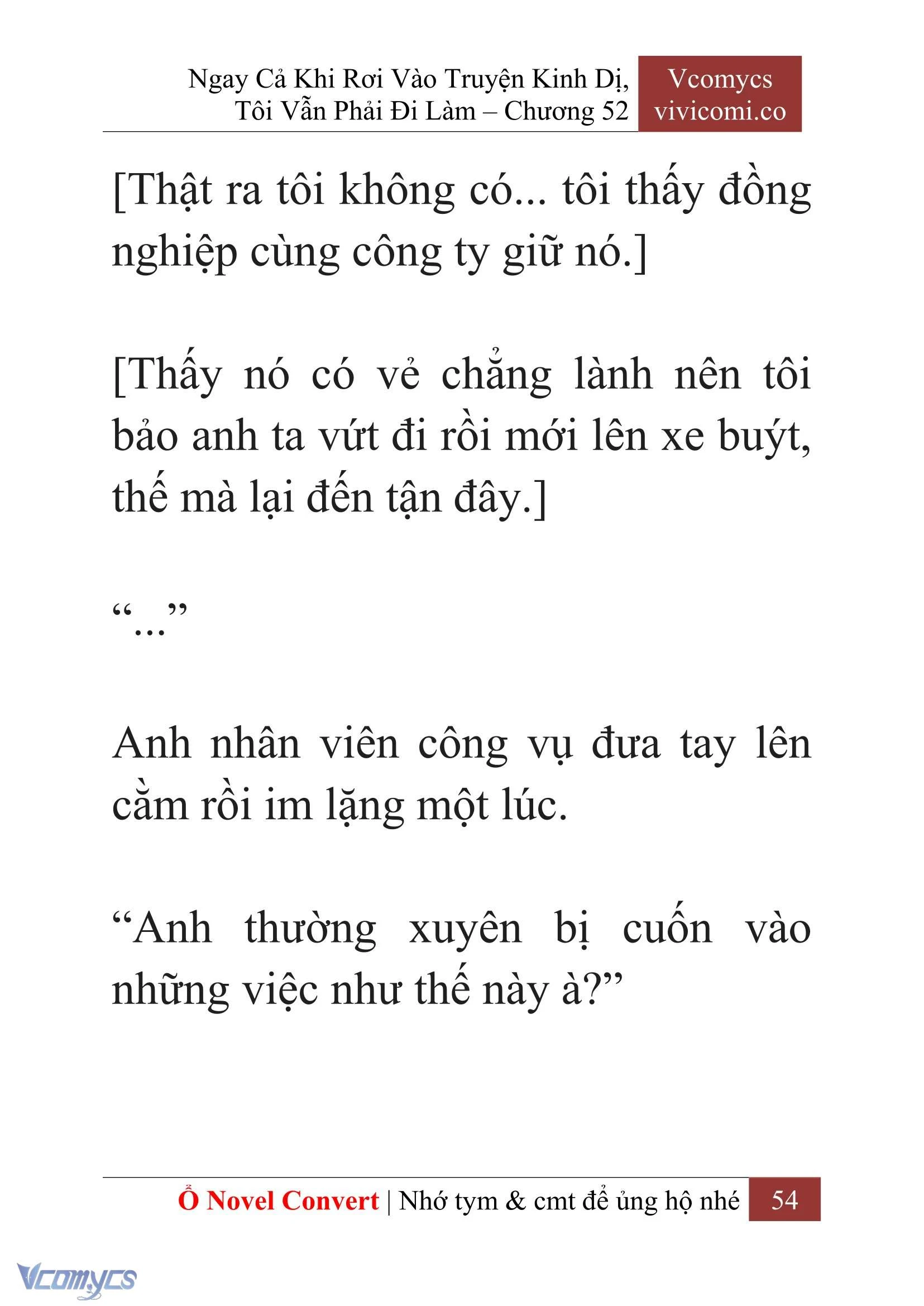 [Novel] Ngay Cả Khi Rơi Vào Truyện Kinh Dị, Tôi Vẫn Phải Đi Làm Chapter  52 - 56